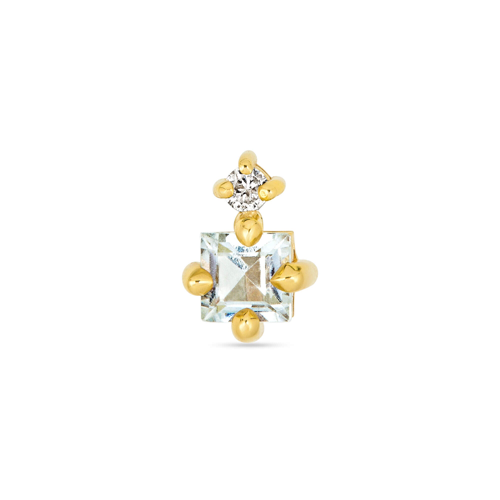 ◆STONEHENgE◆ 14K Cubic Piercing SA24D32U Single Blue Lagoon Buddy Stud – STONE AND STRAND