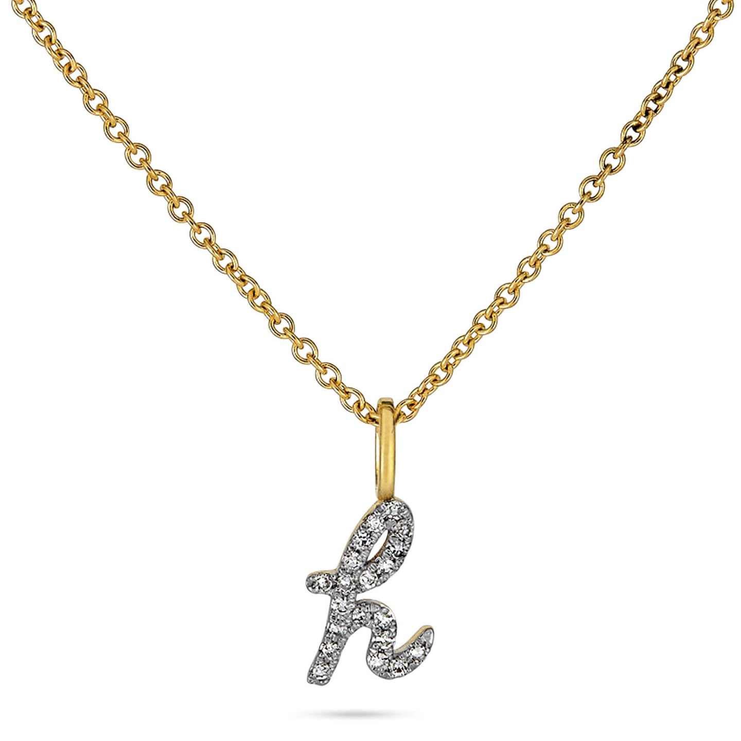 Diamond Cursive Initial Necklace