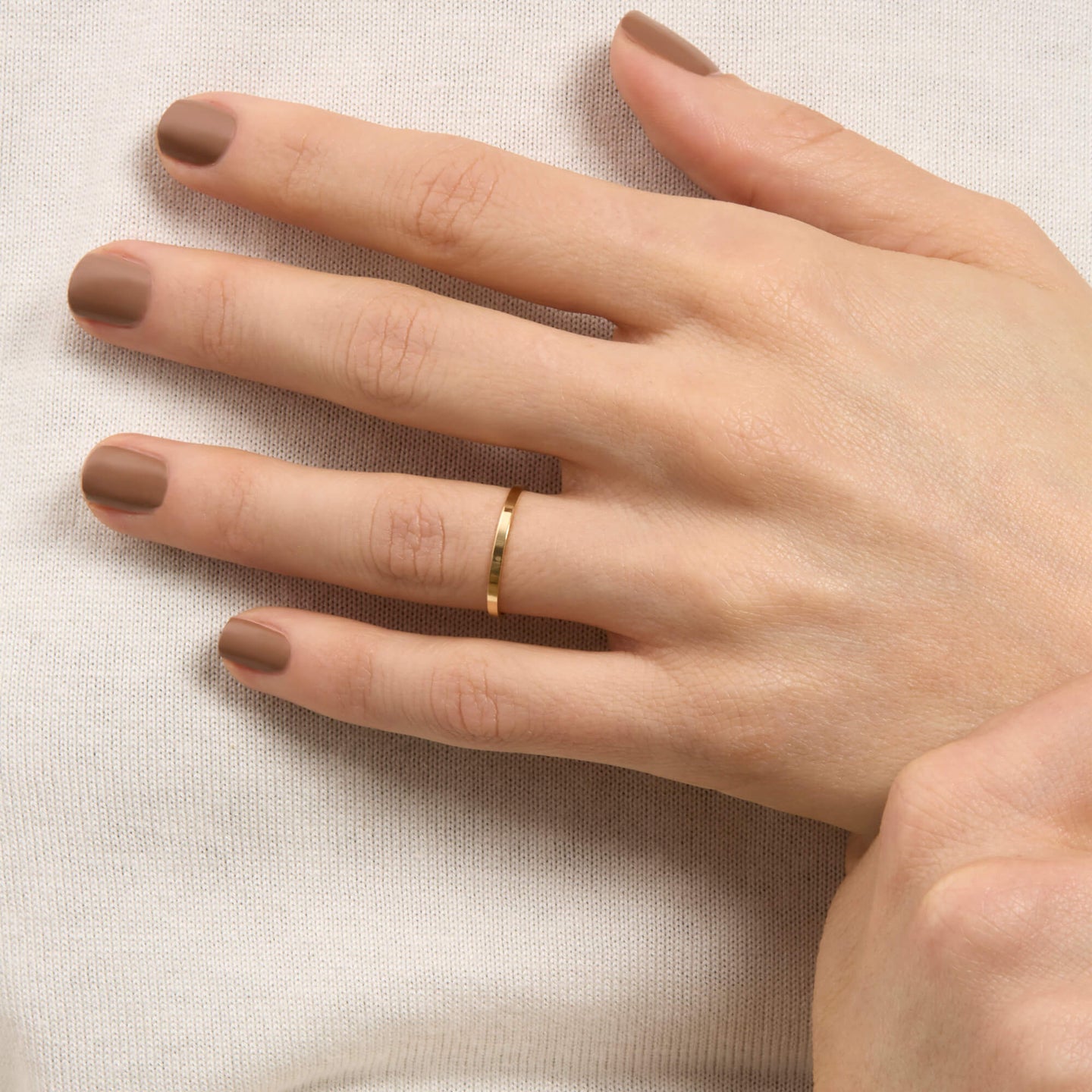 14k Gold Women's Flat Wedding Bands Fine Flat Band – STONE