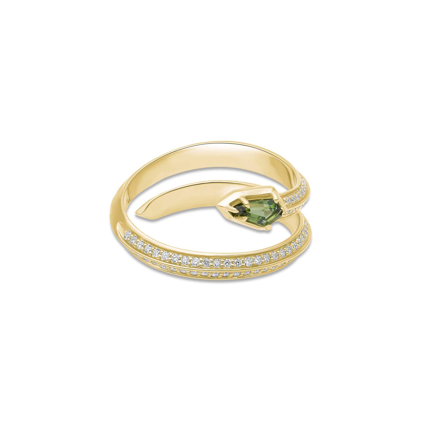 Green Tourmaline Shield Serpent Ring – STONE AND STRAND