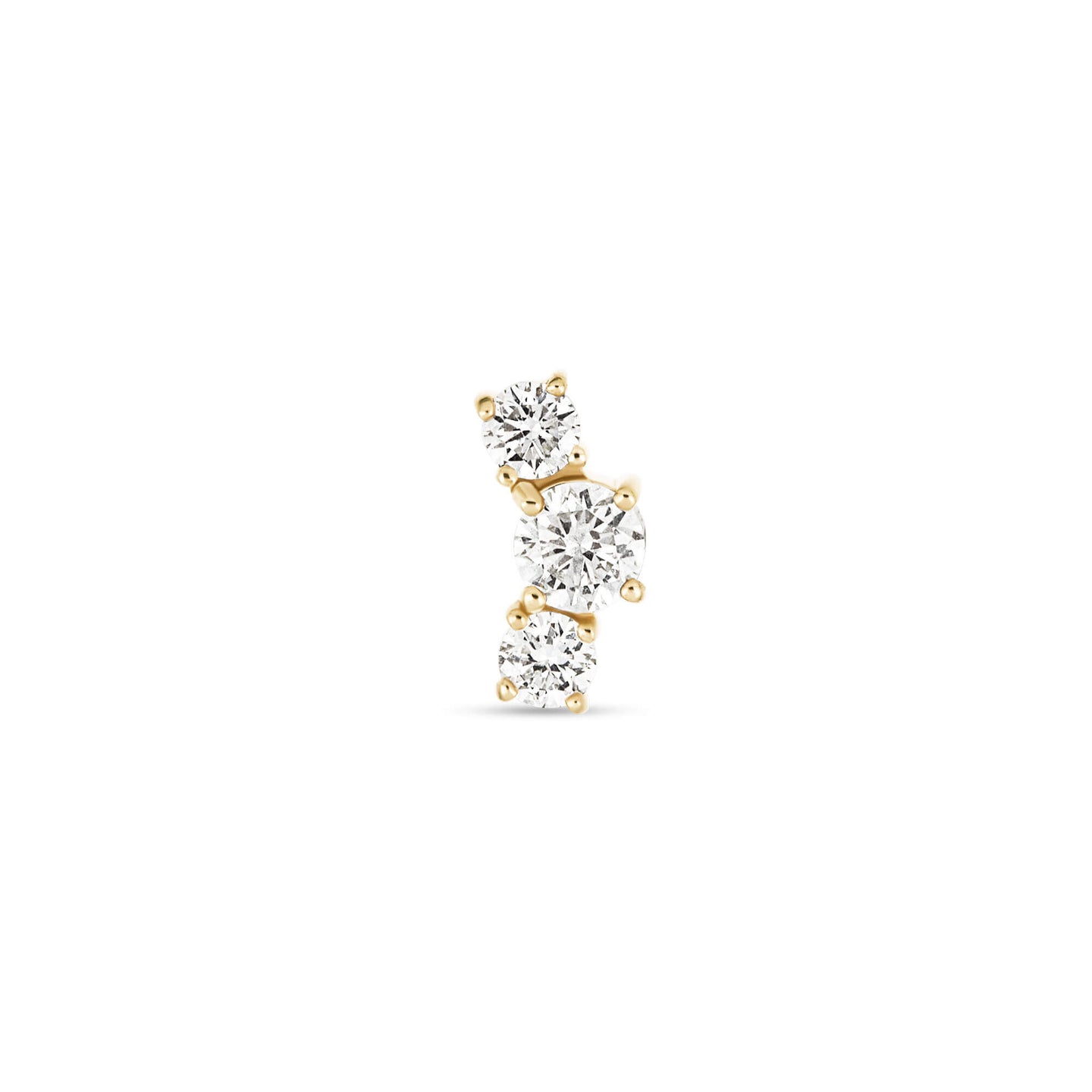 LAB-Created Three Diamond Piercing Earring – STONE AND STRAND