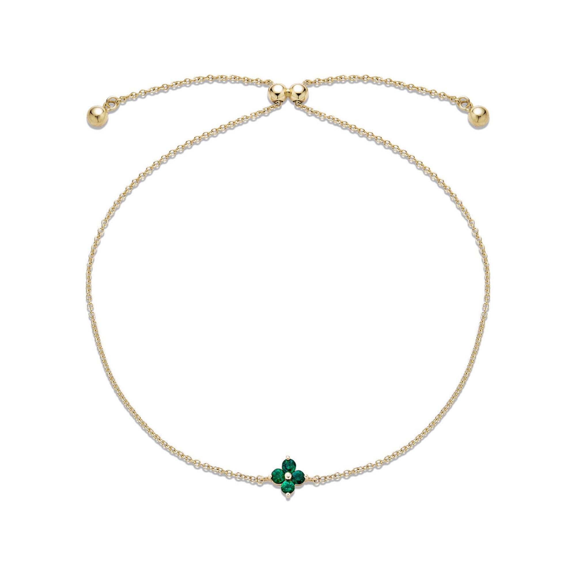 【STONE AND STRAND】Luckiest Clover ネックレス エメラルド付 LUCKIEST-CLOVER-BLUE-SAPPHIRE-