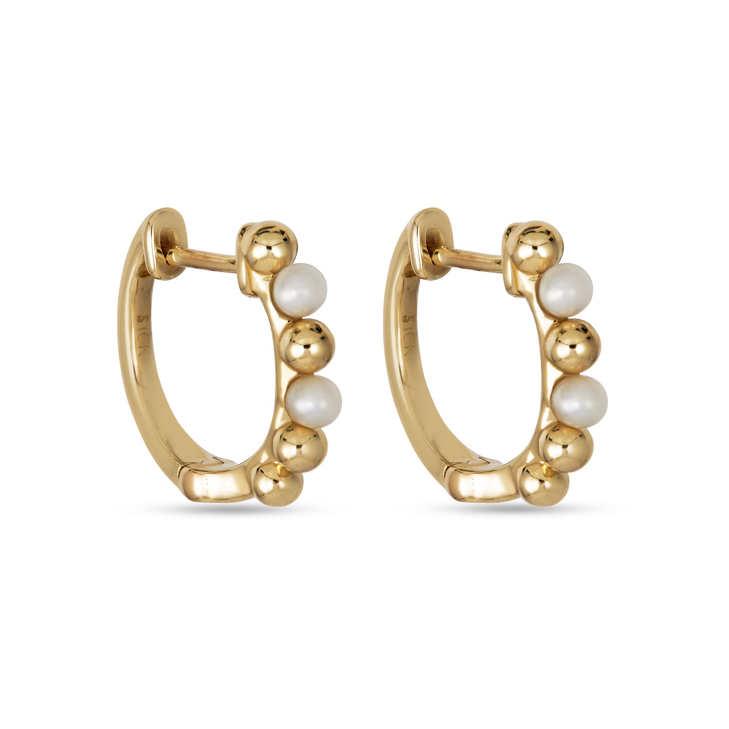 Polished in Pearls Huggies STONE AND STRAND