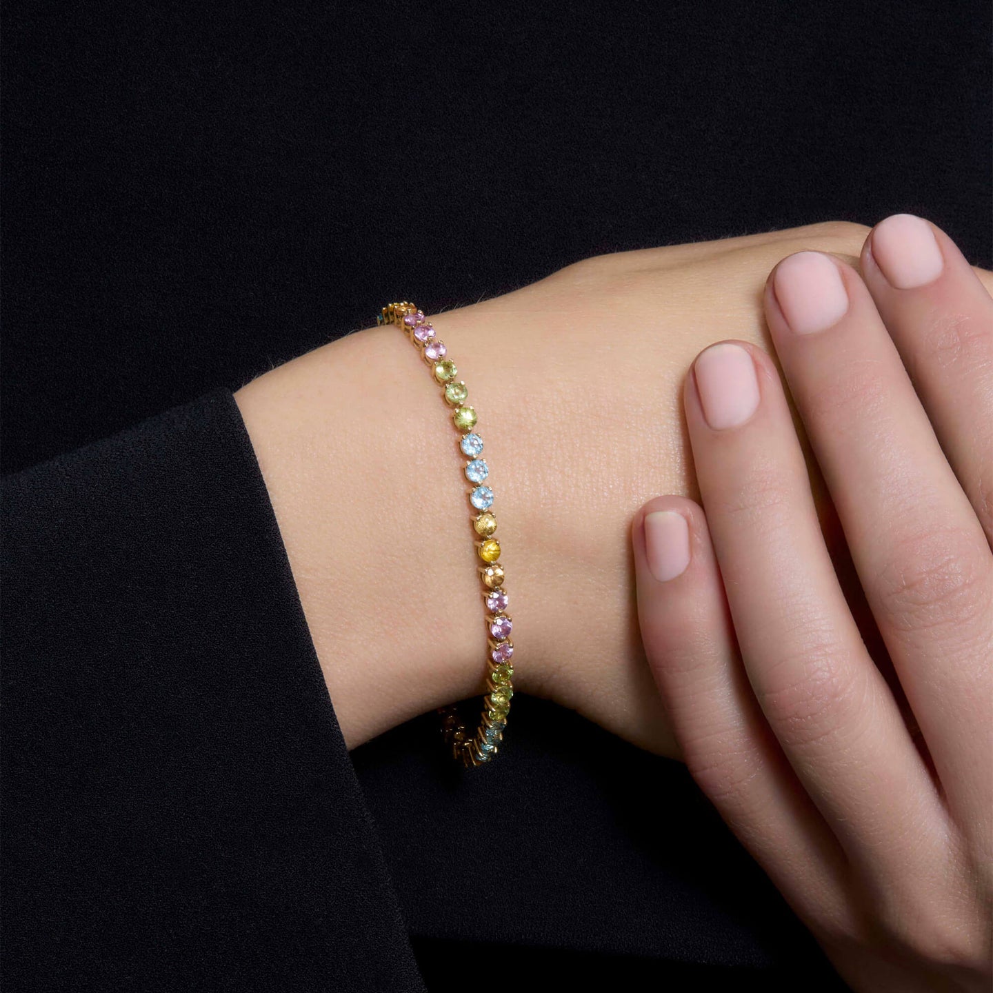 Rainbow Bright Tennis Bracelet – STONE AND STRAND