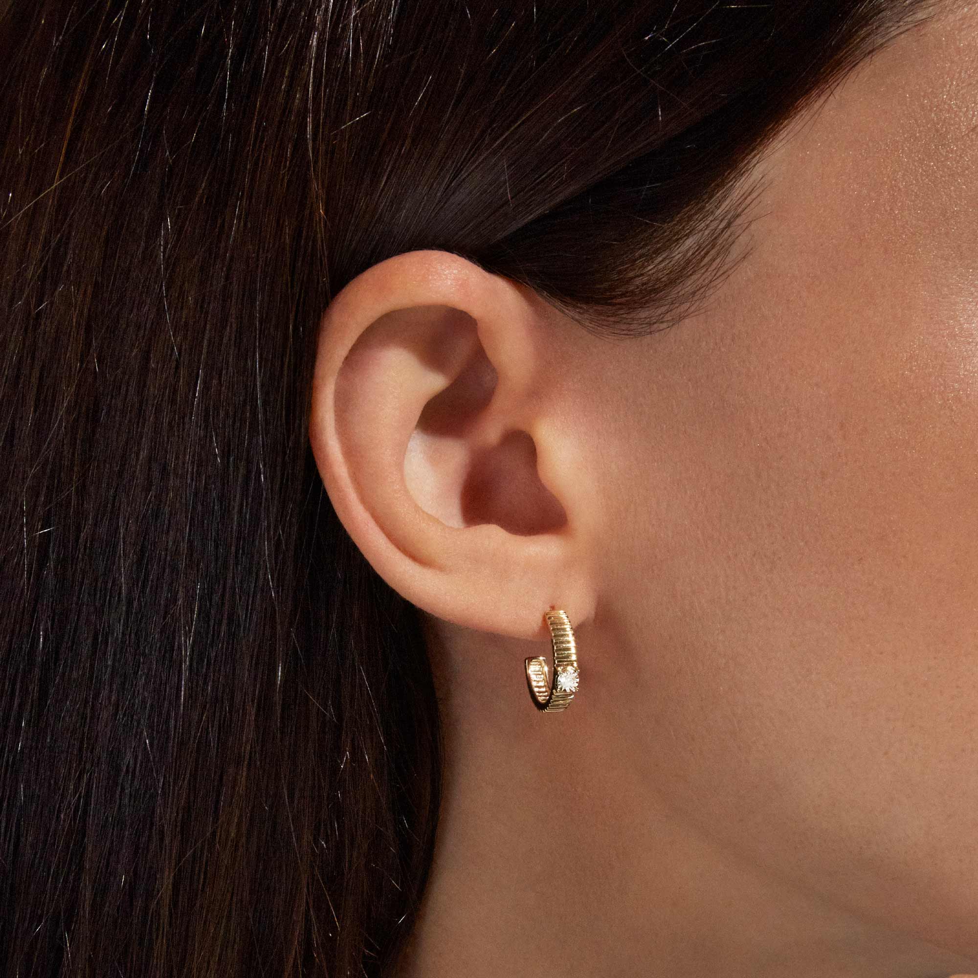 Dainty Diamond Pirouette Hoops – STONE AND STRAND