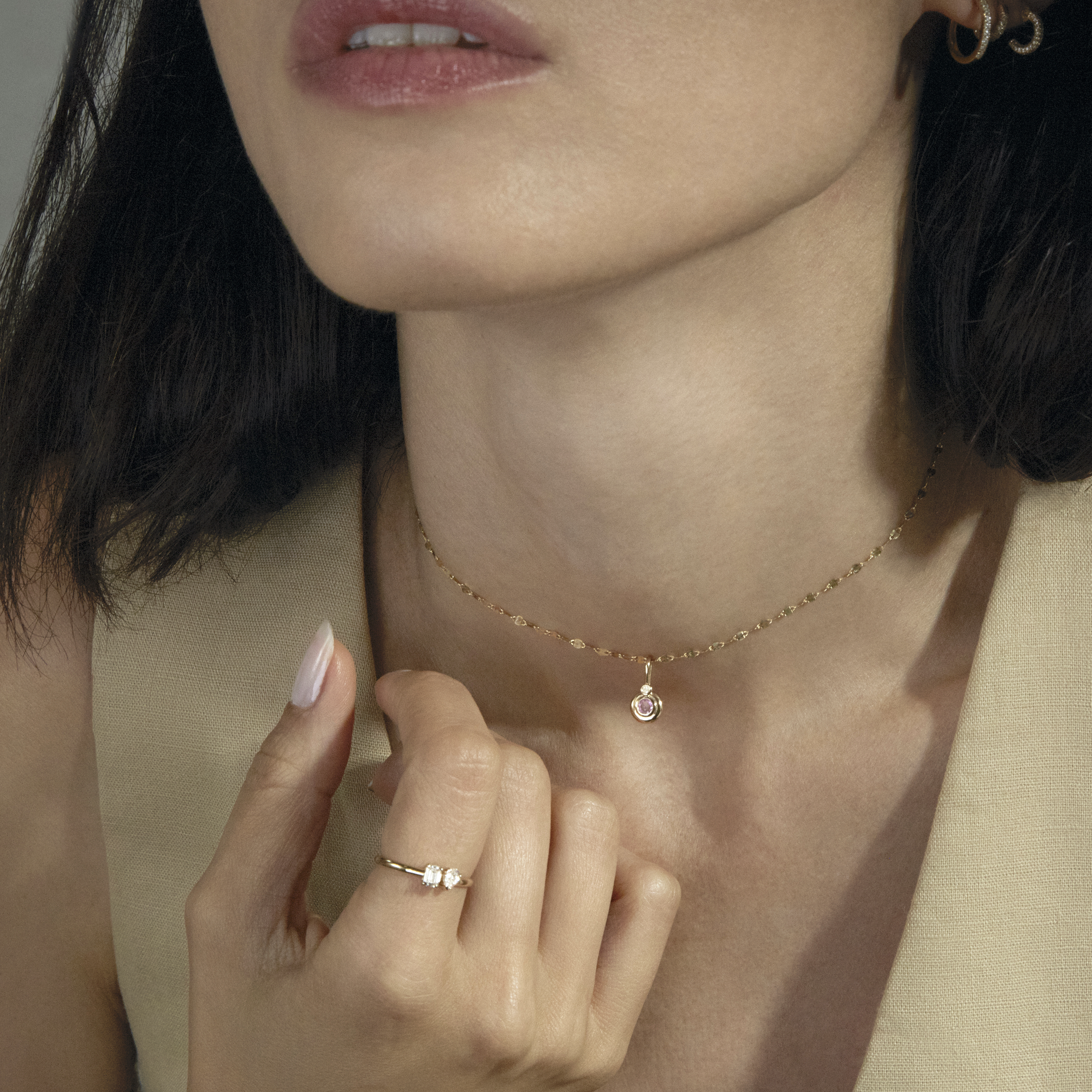 Sapphire and 2025 diamond choker necklace
