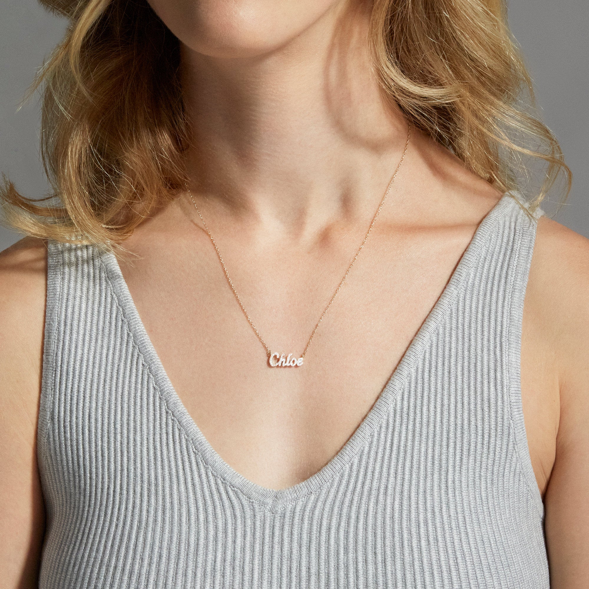 Say My Name Diamond Necklace – STONE AND STRAND1
