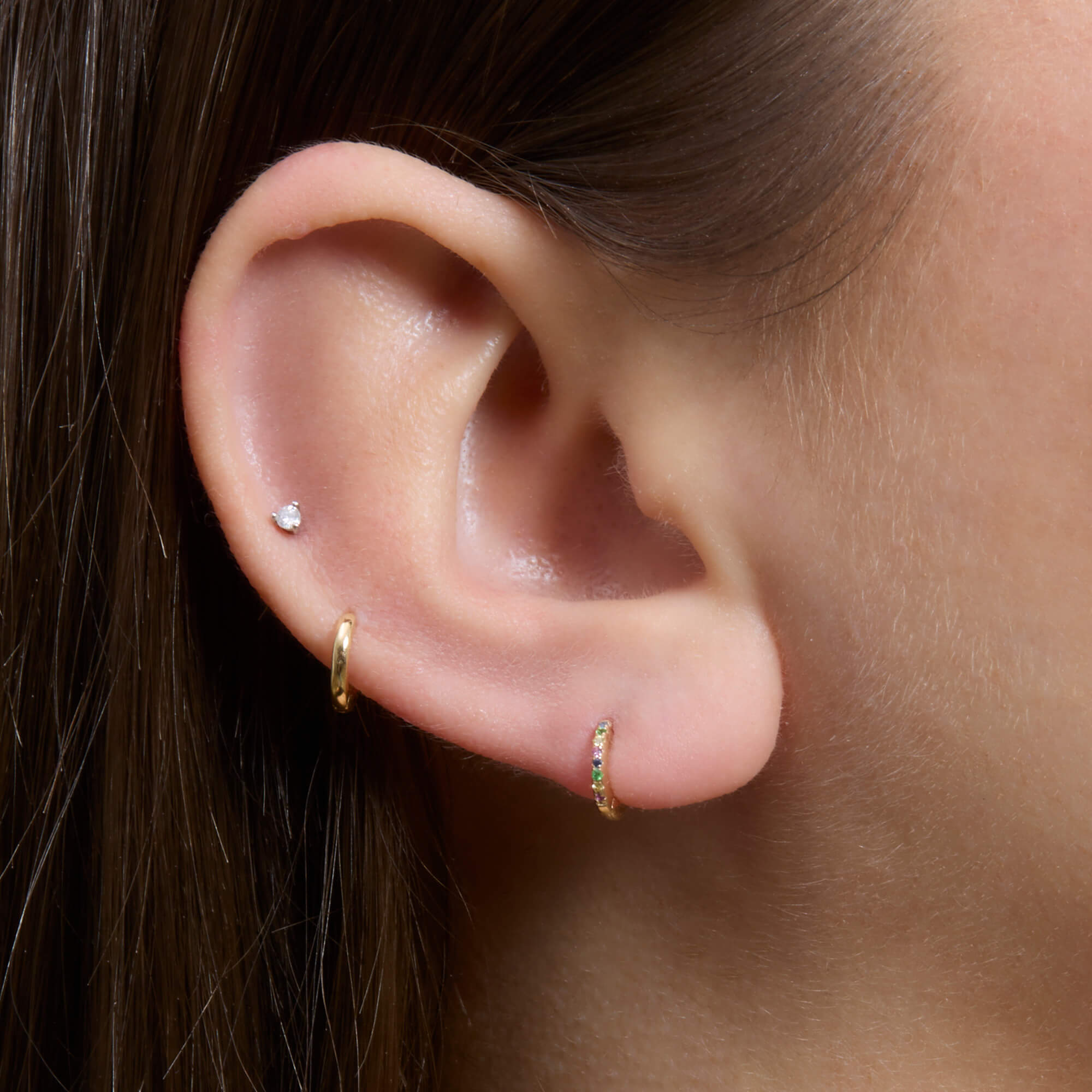 ◆STONEHENgE◆ Unicorn 14K Earrings U0122 Second Hole Teeny Unicorn Huggie – STONE AND STRAND