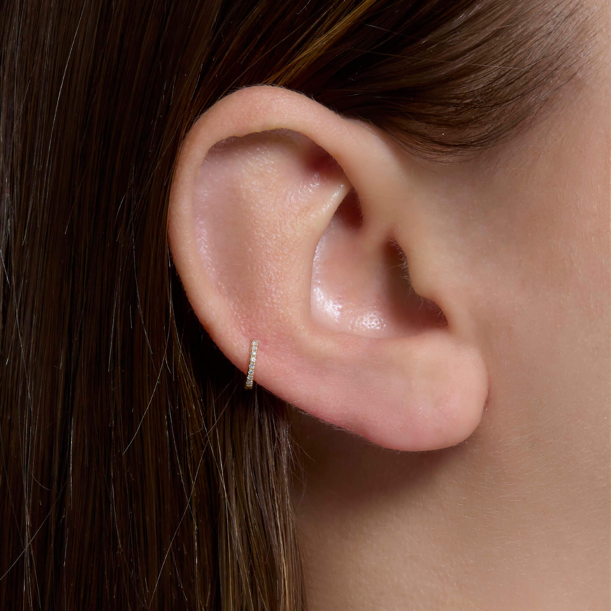 Second Hole Earrings Gold Diamond Studs For Second Piercing Dainty