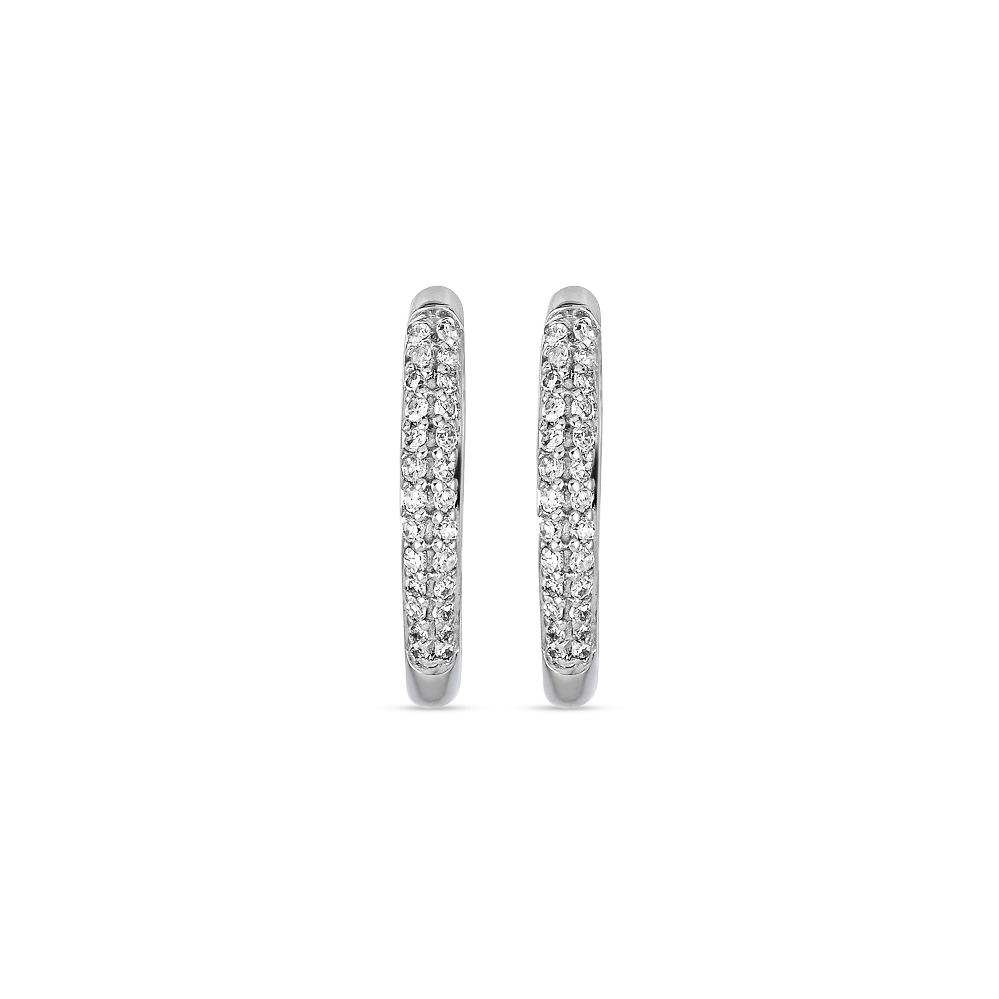 Silver Pave Huggies STONE AND STRAND