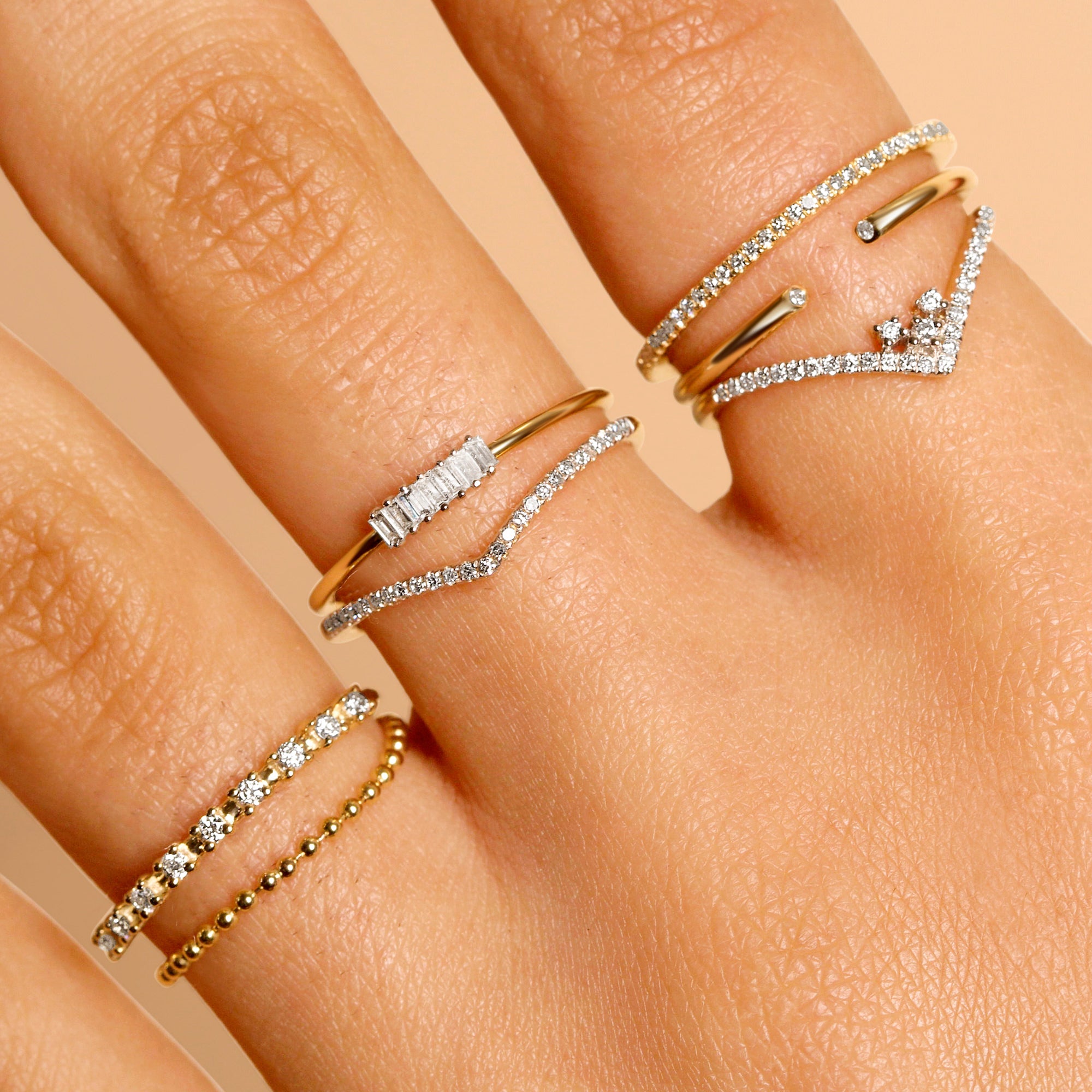 Baguette Diamond Line Ring