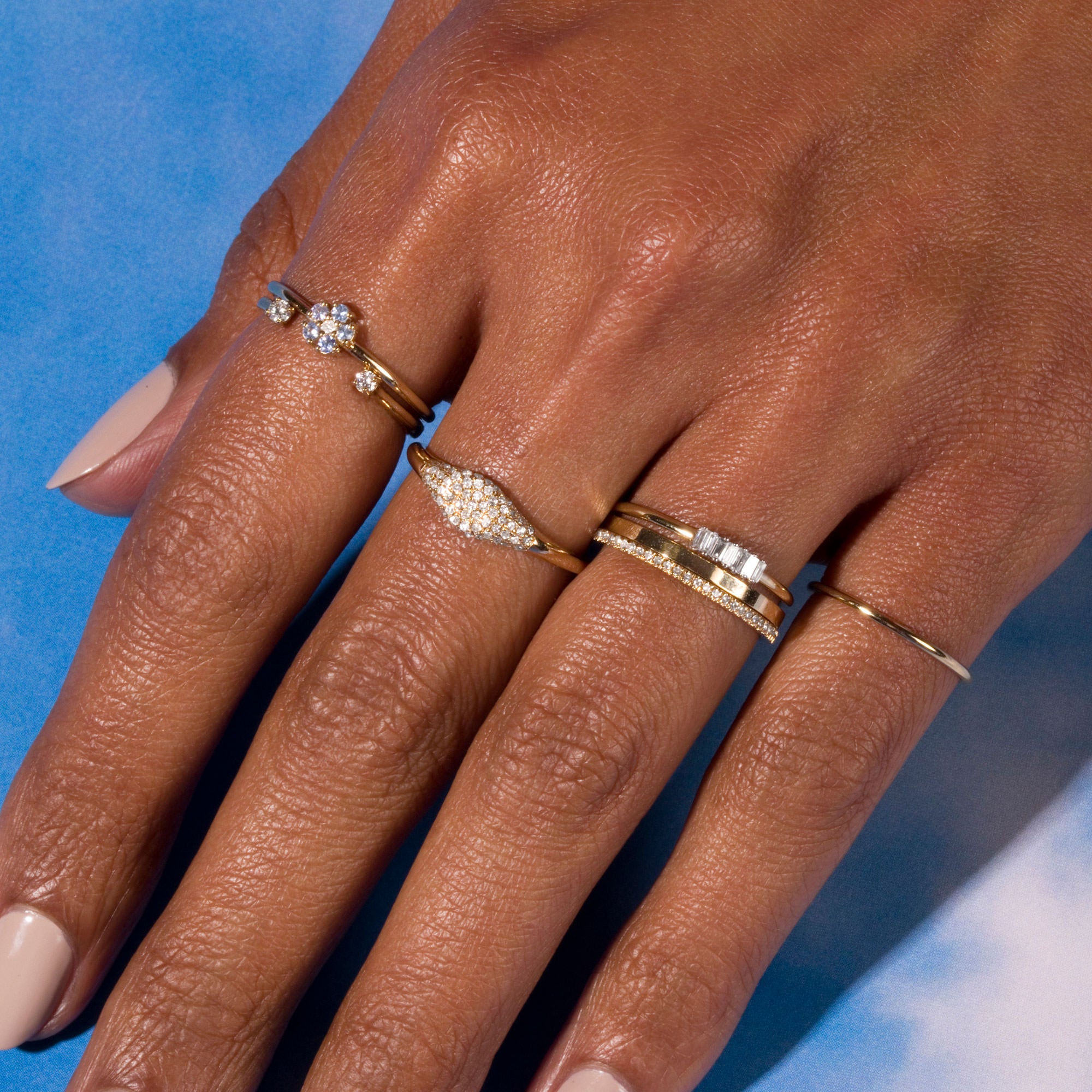Sapphire shop flower ring