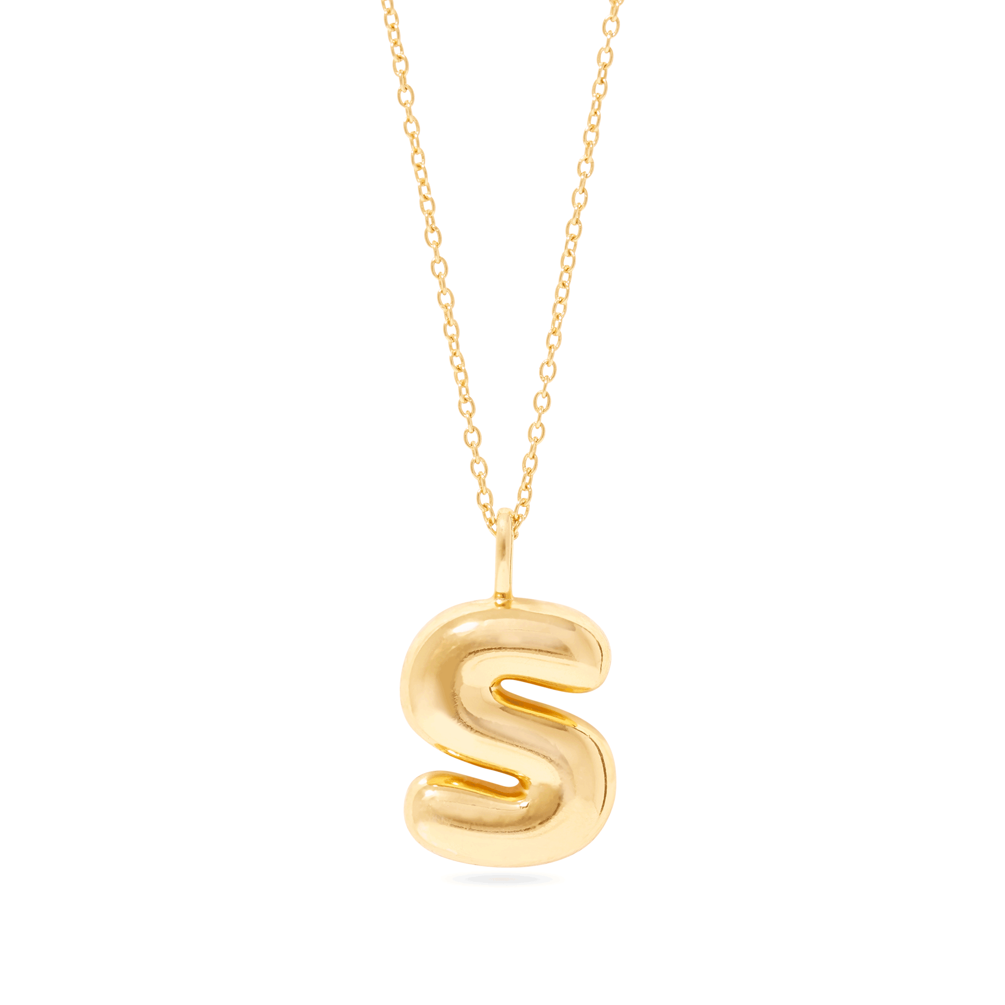 S initial necklace best sale gold