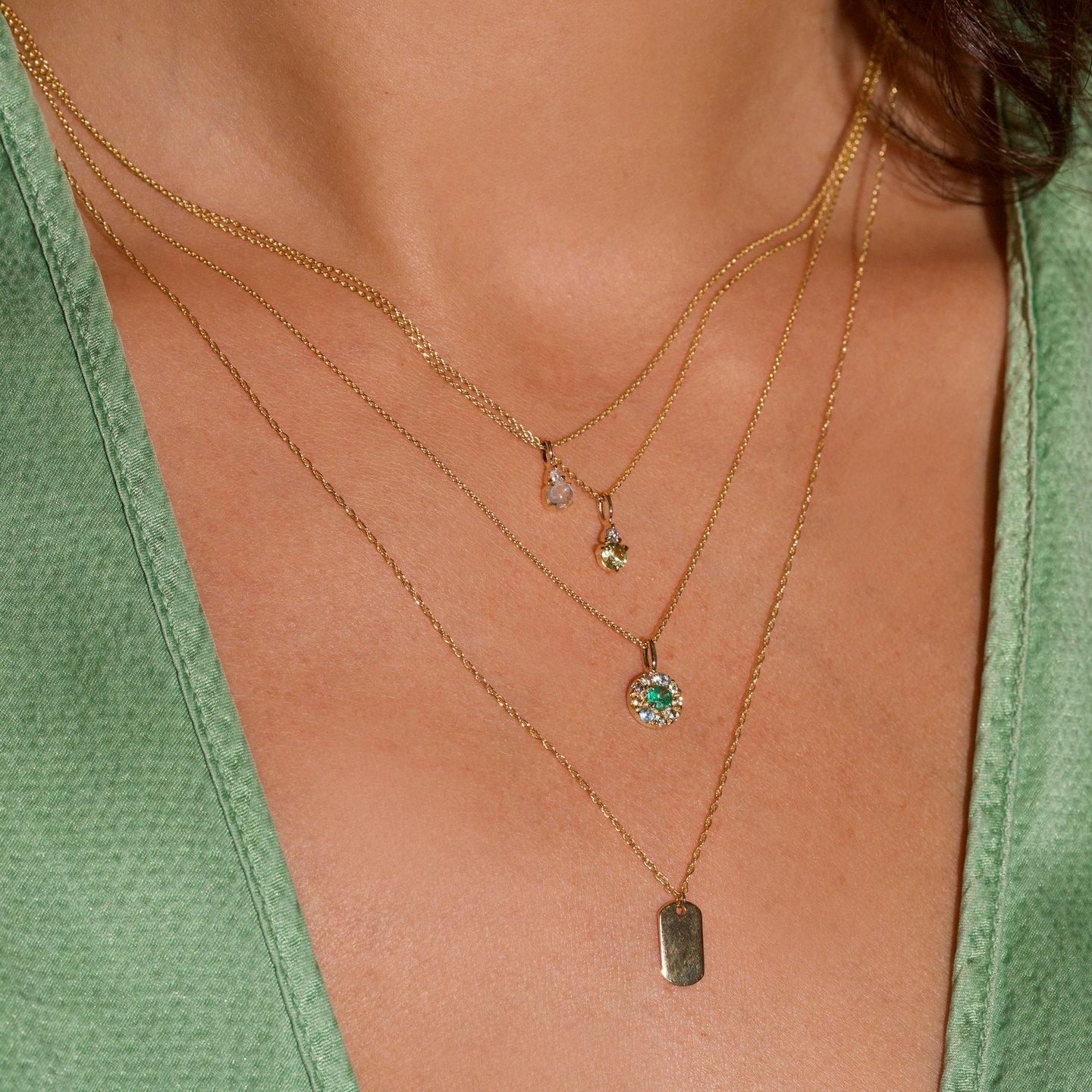 Stone and sales strand necklace