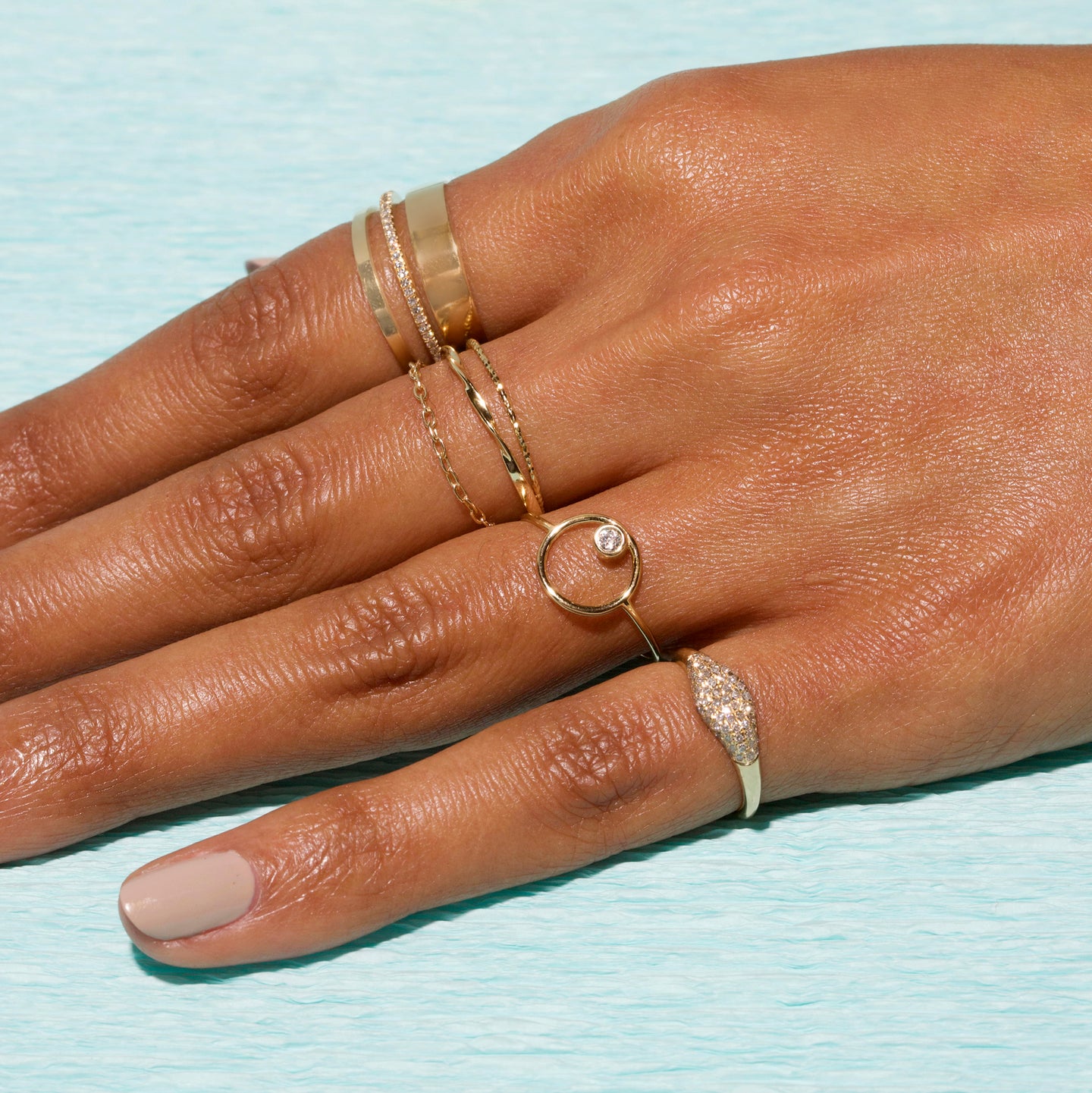 Gold Chain Ring- 14k solid gold ring, dainty gold chain ring, chain ring