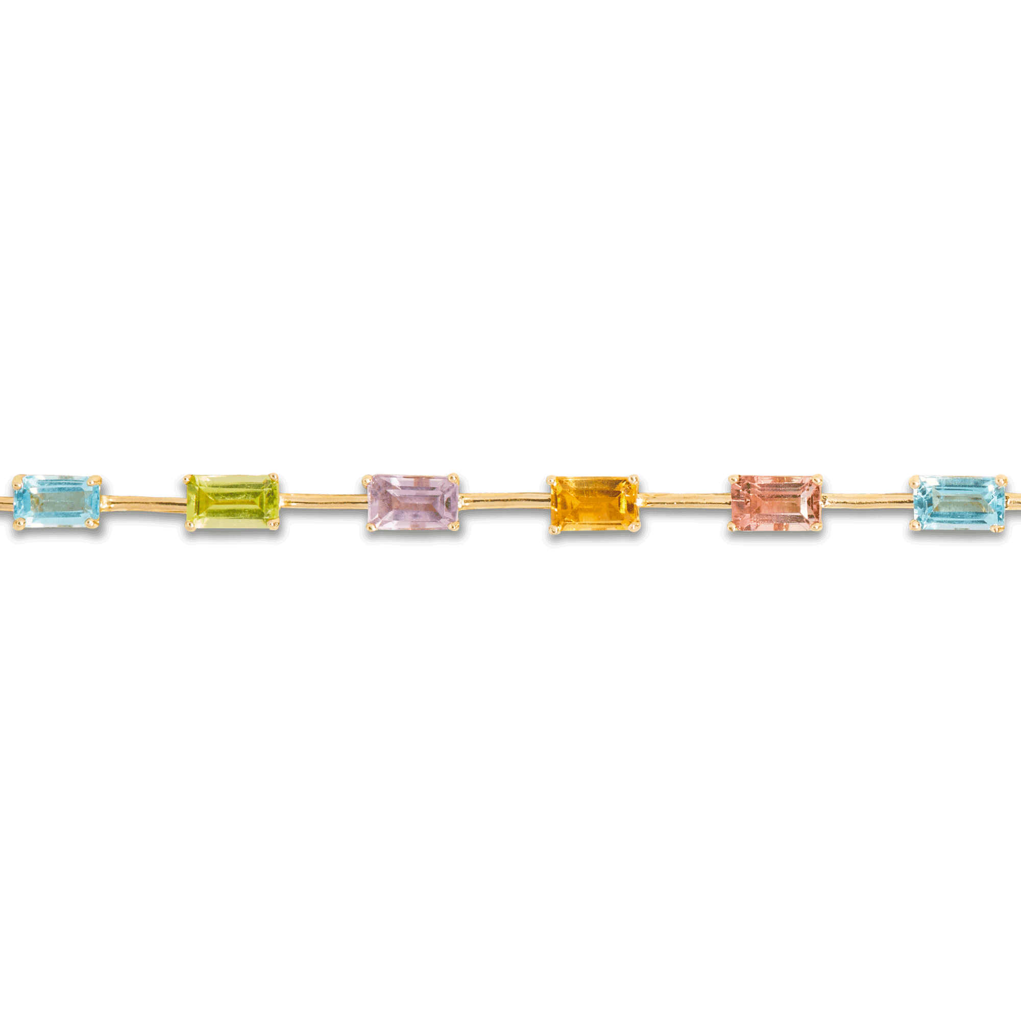 The Unicorn Bracelet - Solid Gold 14K Silk Knotted Unicorn Colorful Bracelet, Multi Gemstone Bracelet in A Vivid Rainbow
