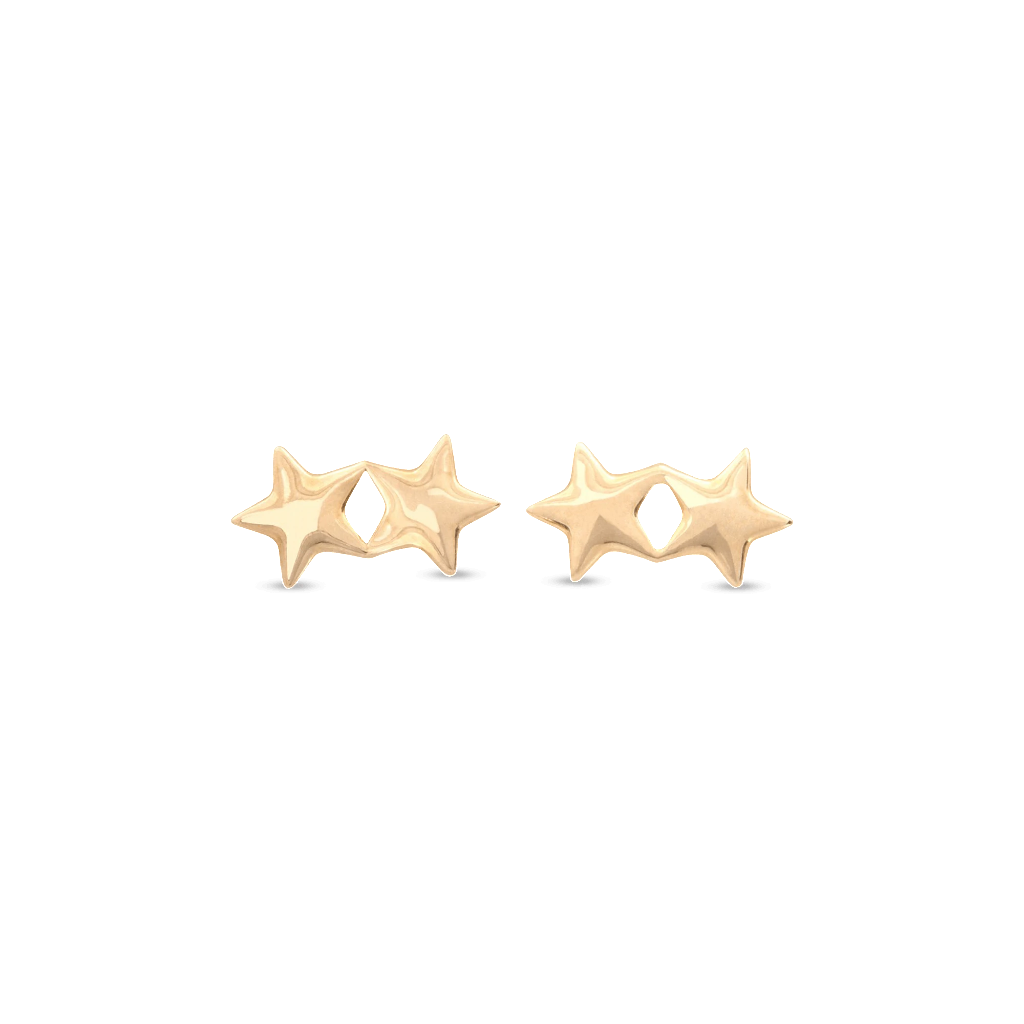 9ct gold discount star stud earrings