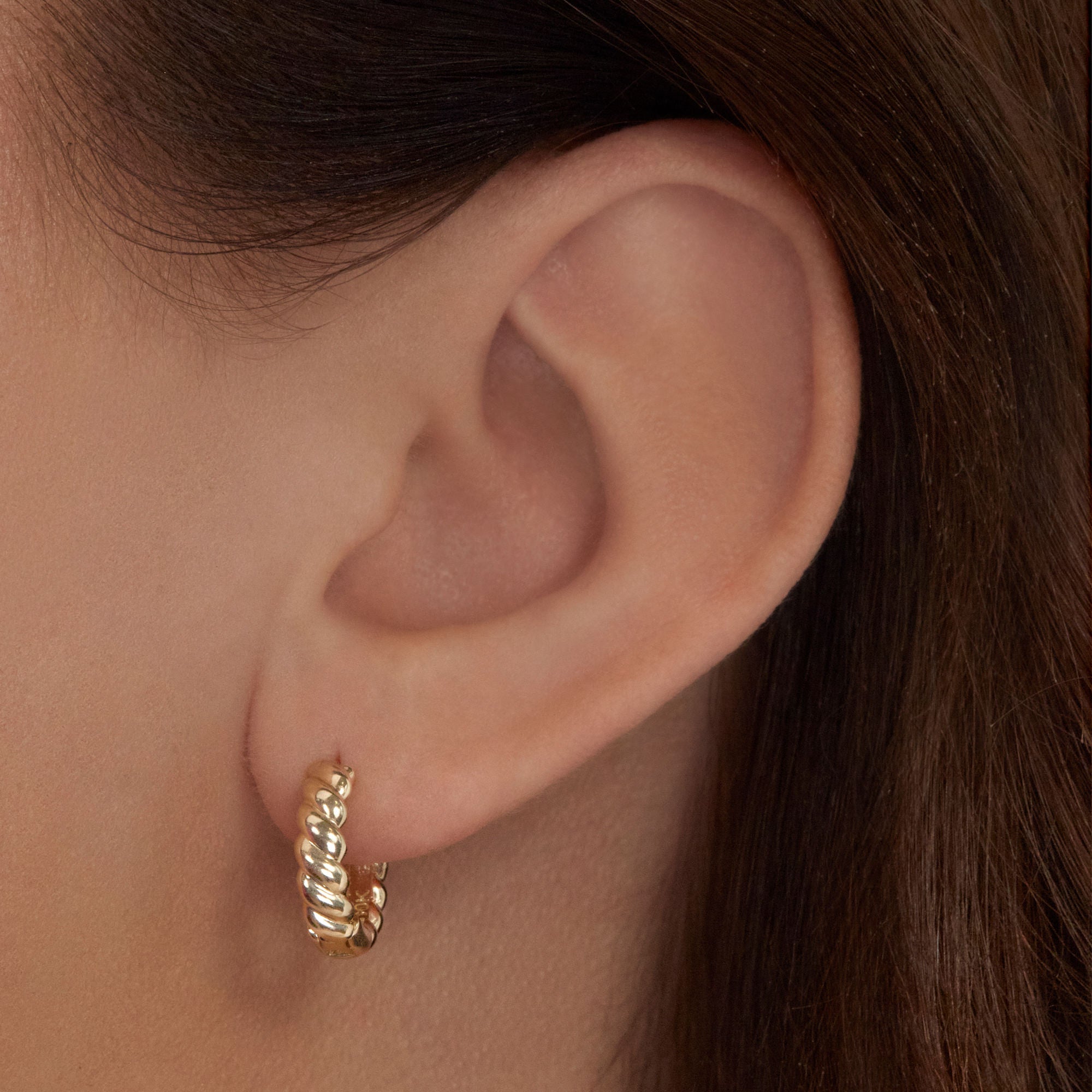 Dainty Gold Brioche Huggies – STONE AND STRAND