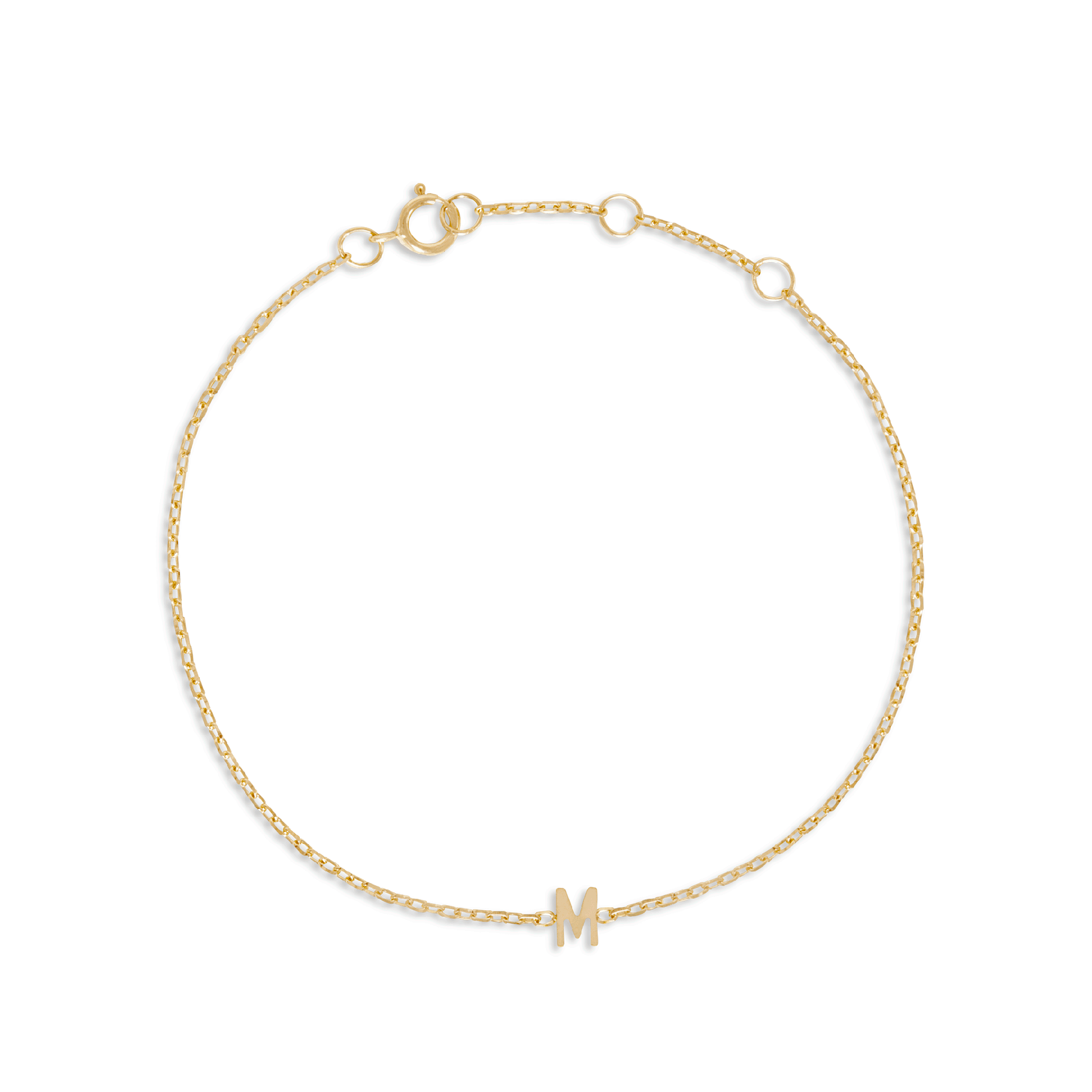 Gold Initial Bracelet STONE AND STRAND