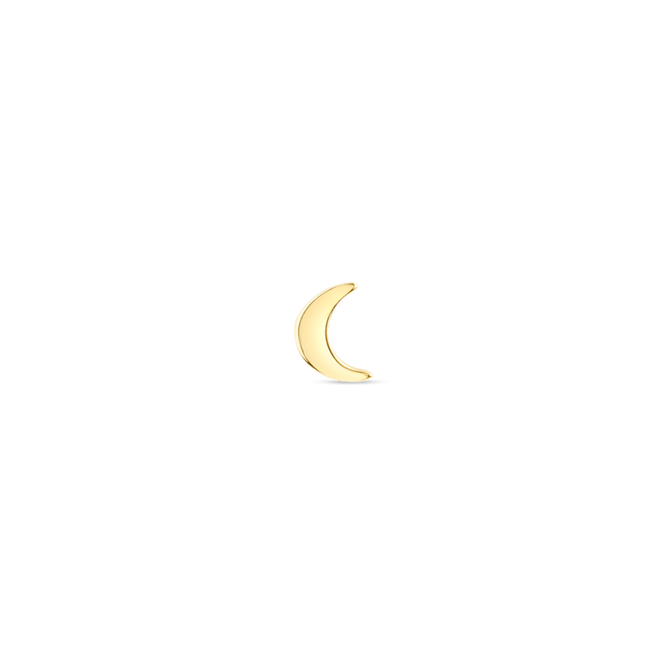 Gold Crescent Moon Stud