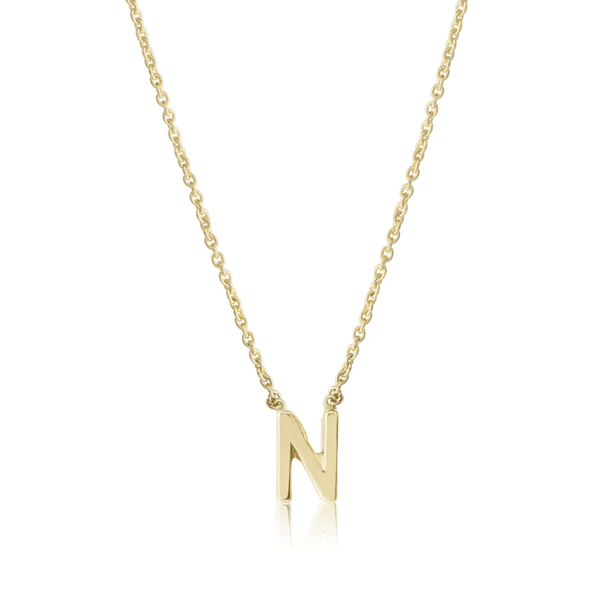 Initial Necklace, 14K White Gold Letter Necklace, Gold Letter Pendant,  Layering Necklace, All Letters Available, Letter S Necklace