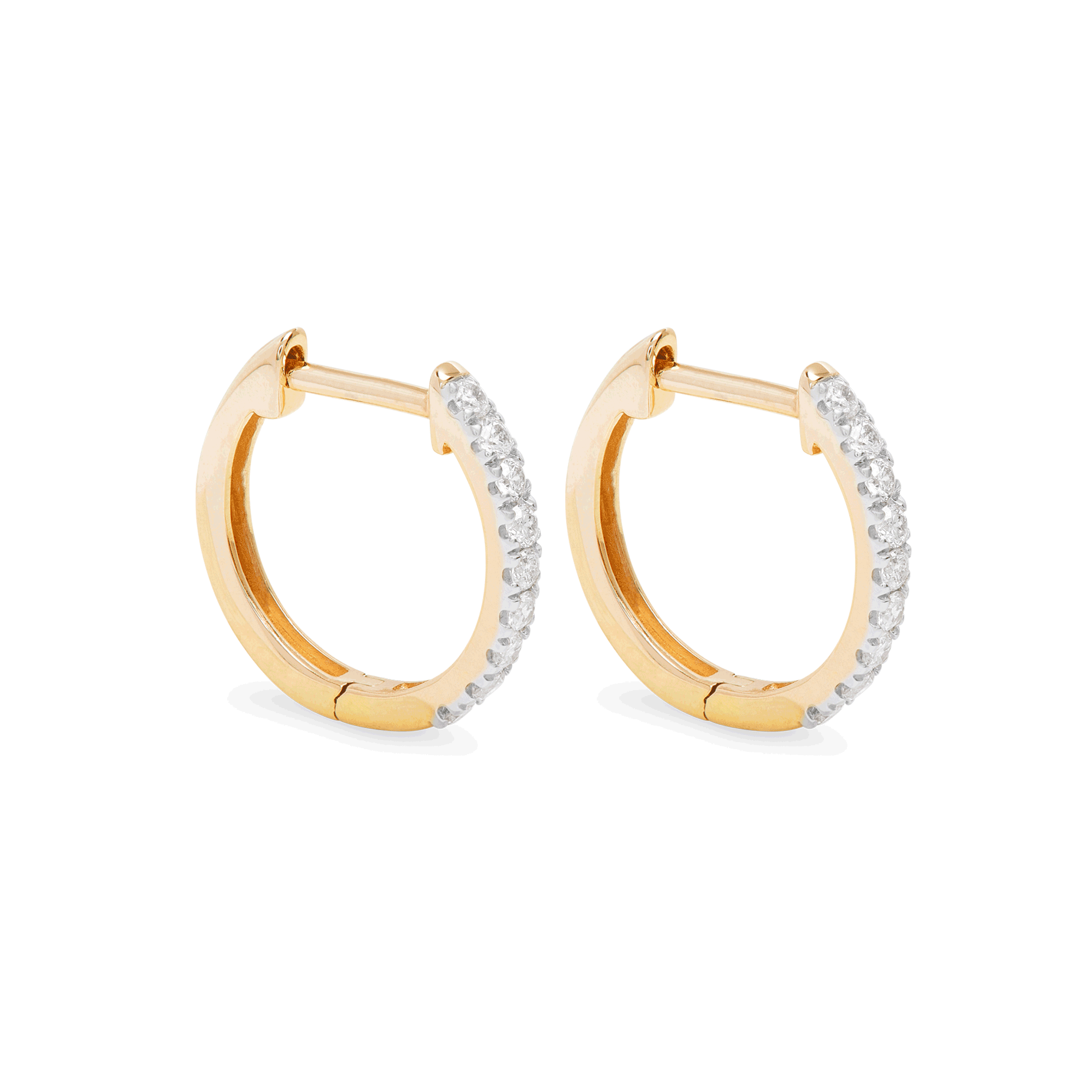 STONE AND STRAND Diamond Huggie Earrings