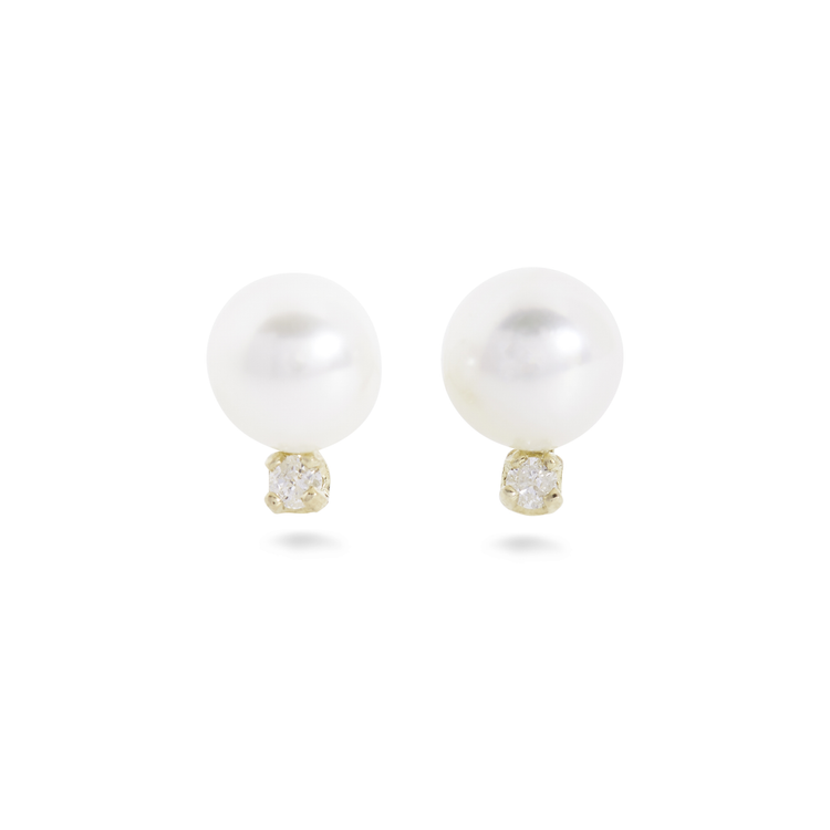 Medium Pearl & Diamond Earrings