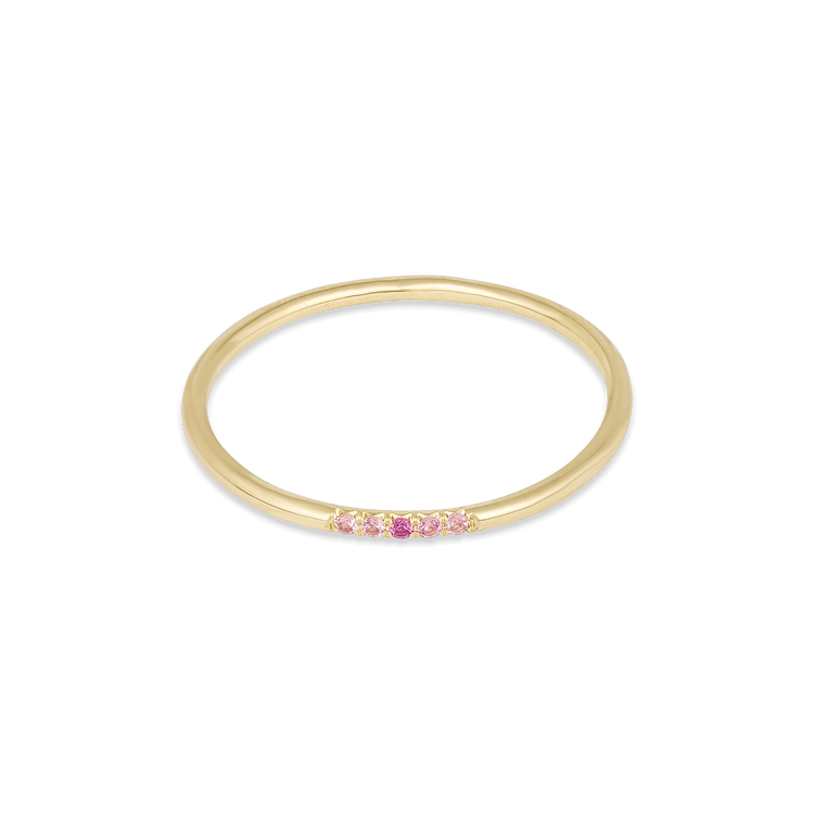 Mixed Pink Sapphire Pave Band