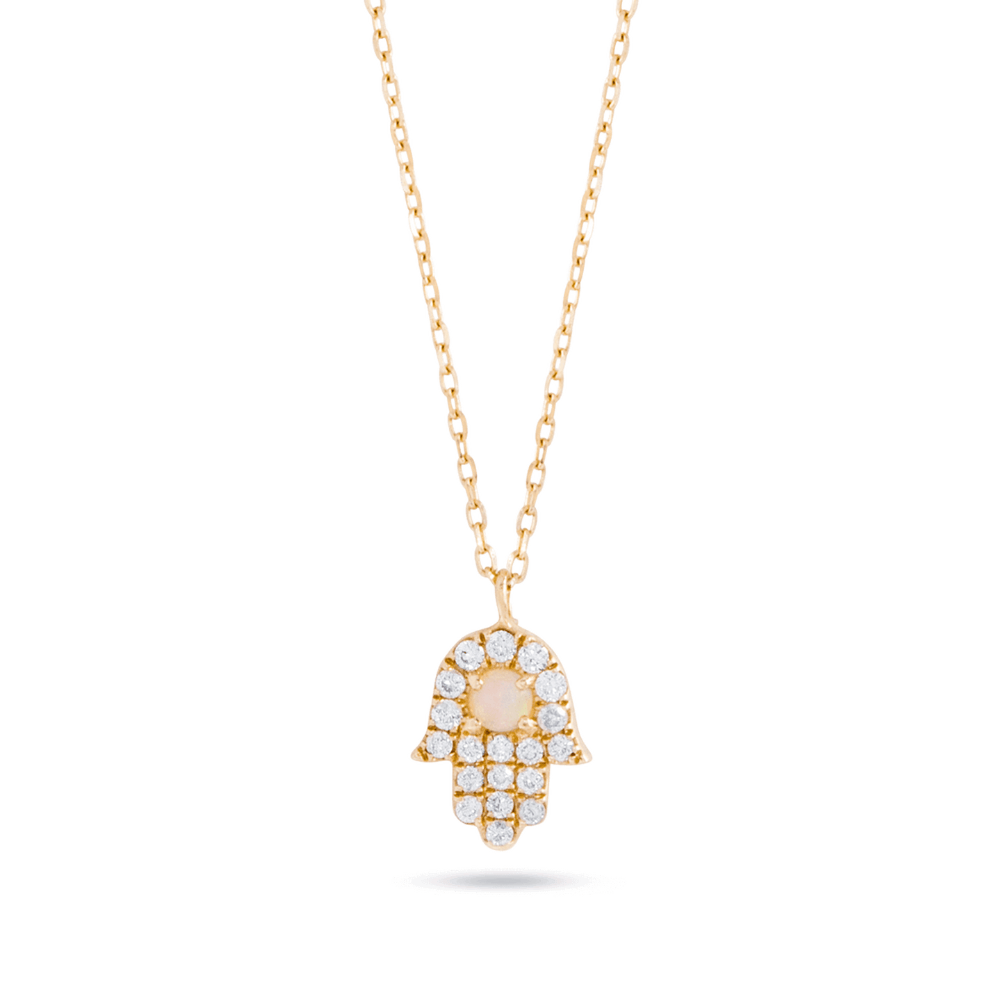 Gold and diamond hamsa necklace Clearance