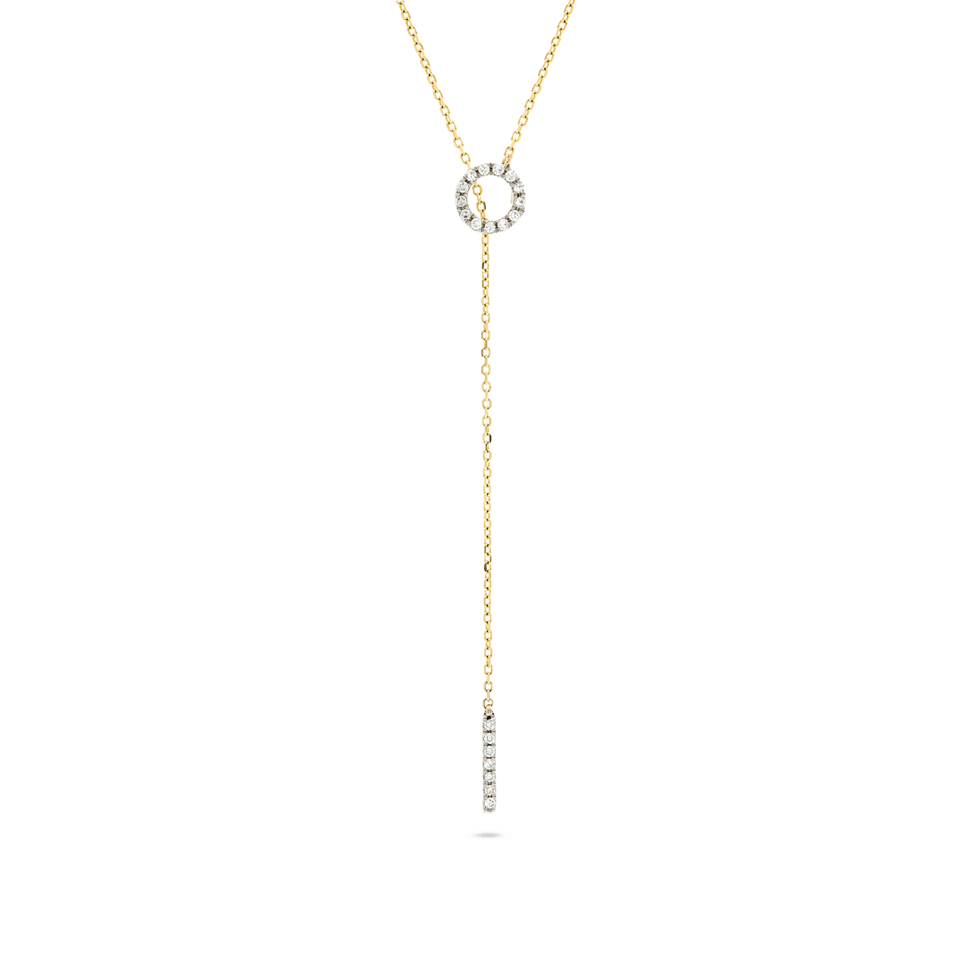 Circle and bar lariat necklace online