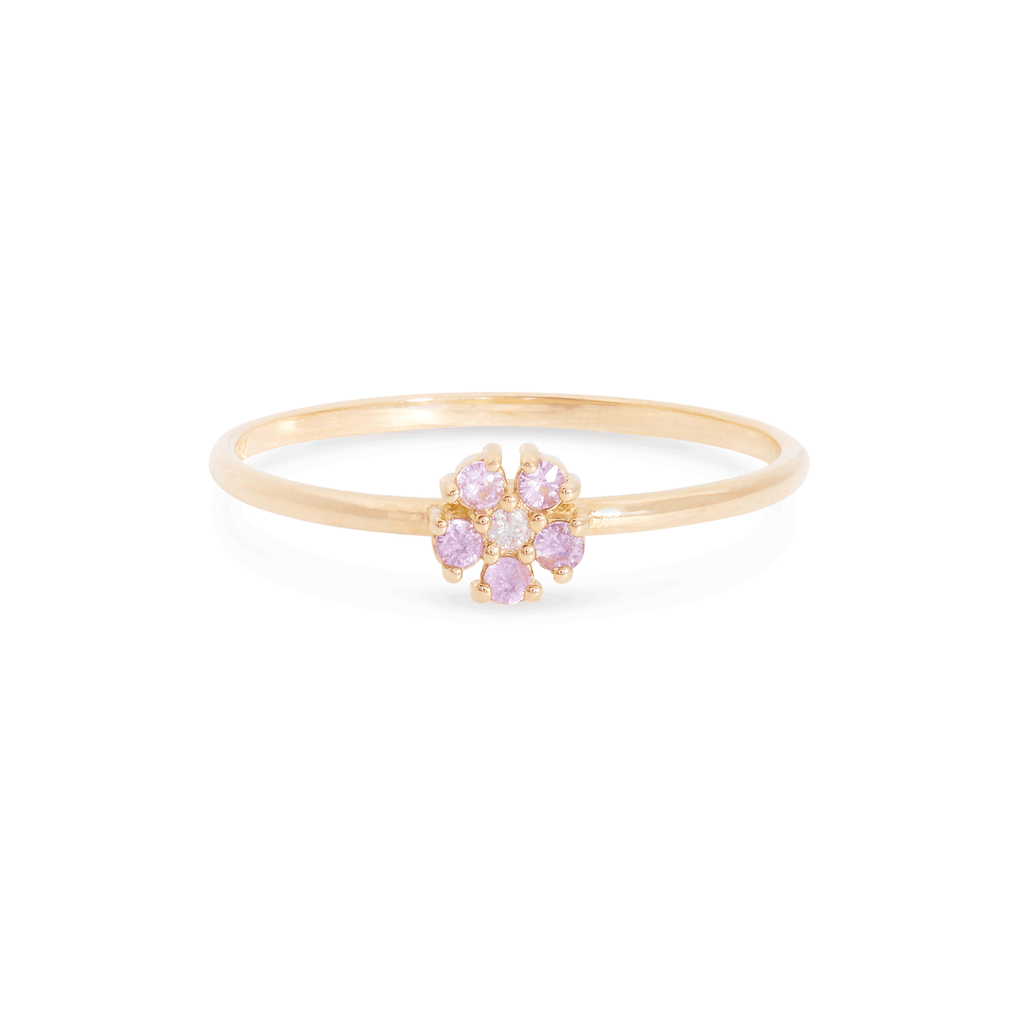 Pink sapphire flower deals ring