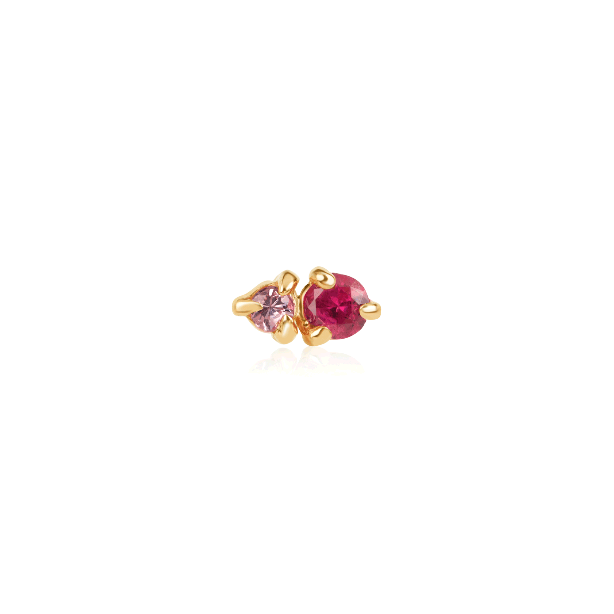 Ruby and Pink Sapphire Prong Stud – STONE AND STRAND
