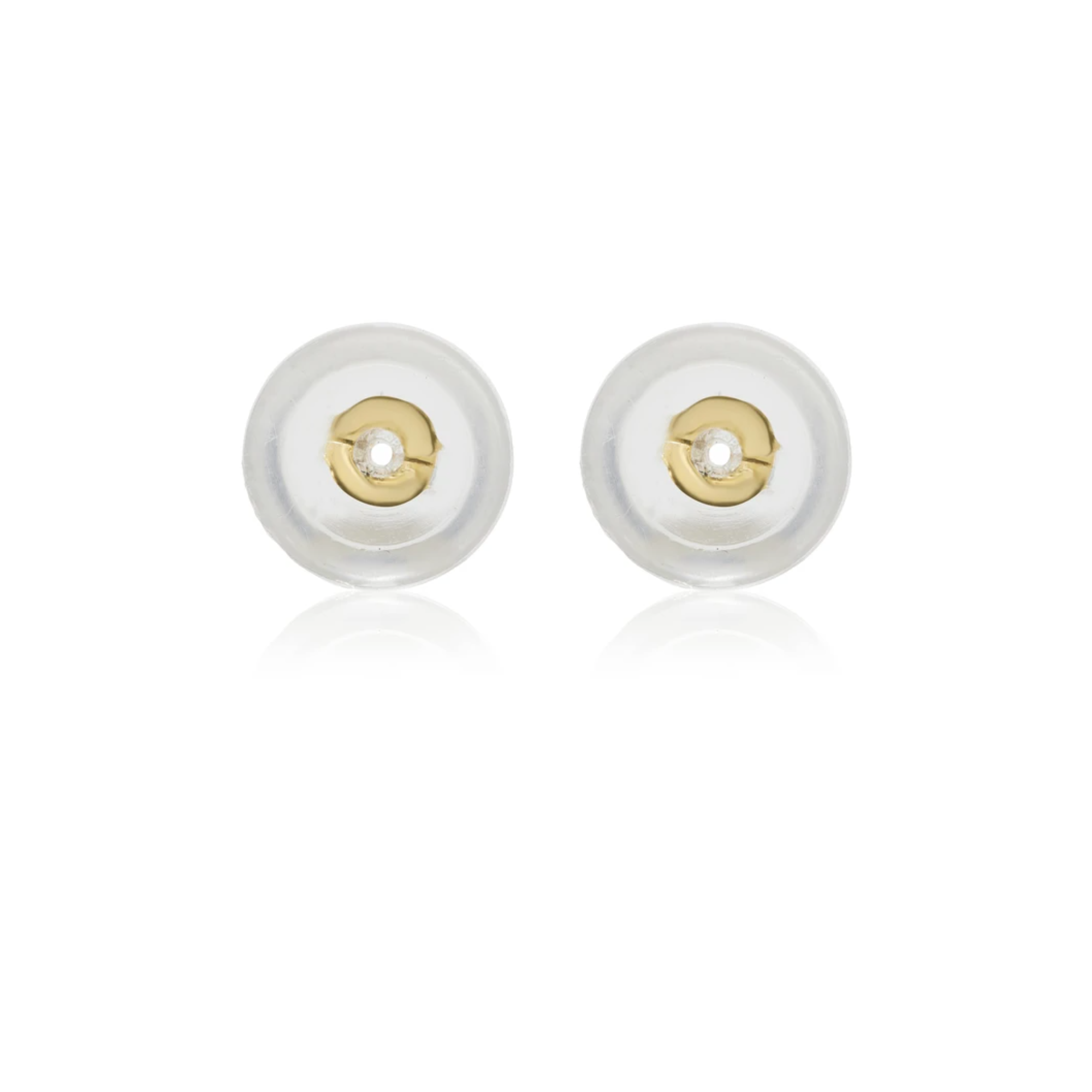 14kt. - White Gold Silicone Encased Disc Earring Backs - Hea