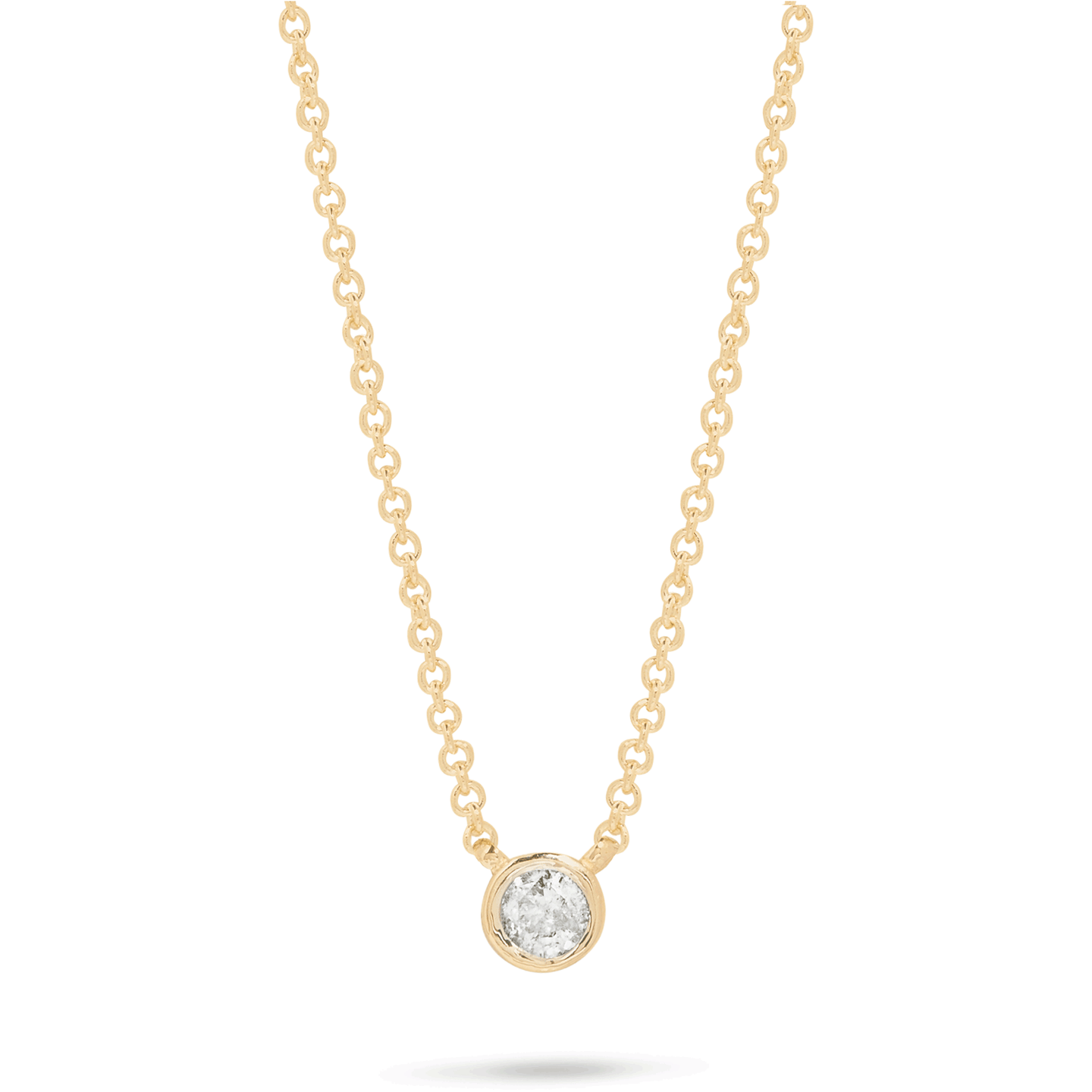STONE AND STRAND Dainty Mirror Ball ネックレスダイヤモンド付 SMALL-ROUND-DIAMOND-NECKLACE-