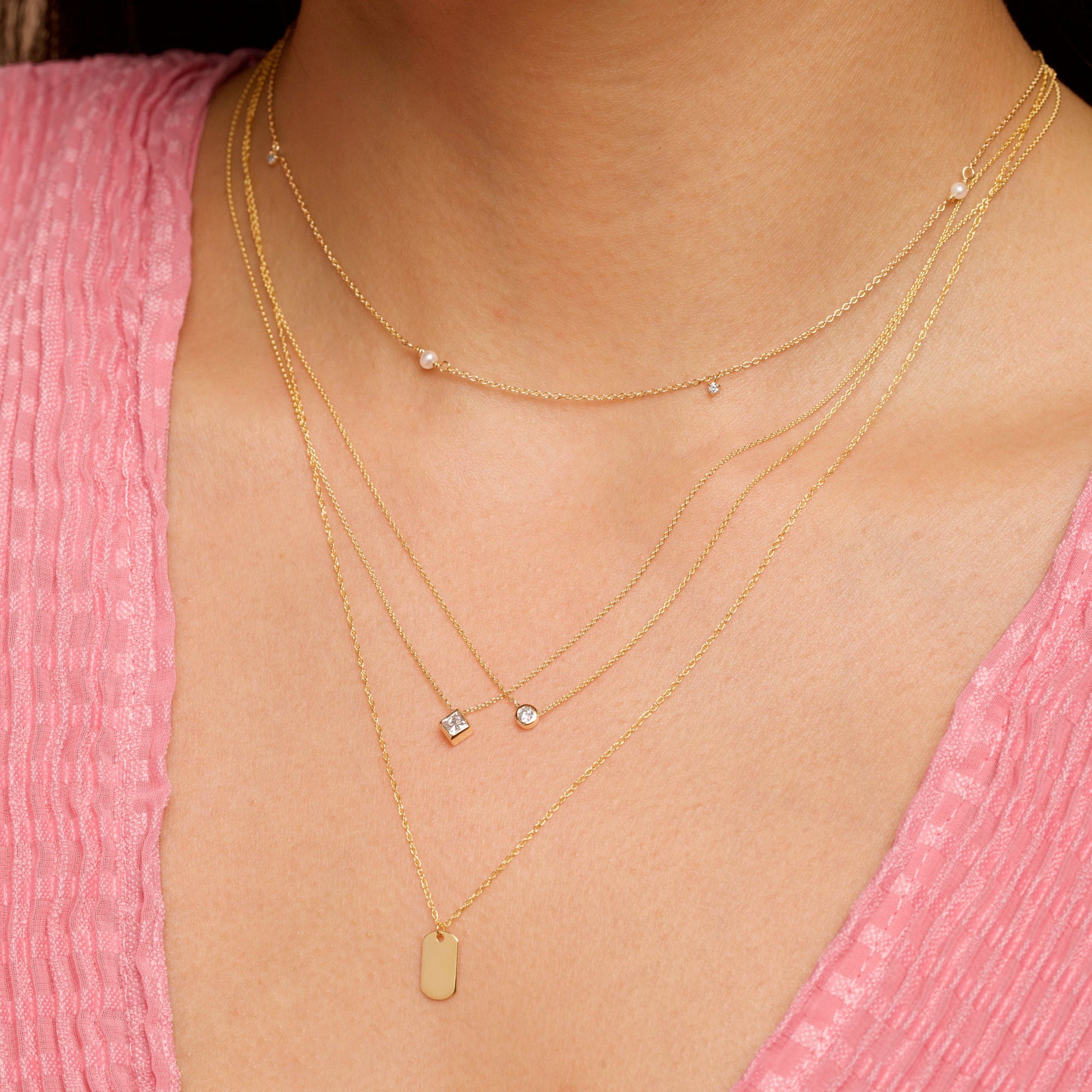 Simple gold and diamond necklace Clearance