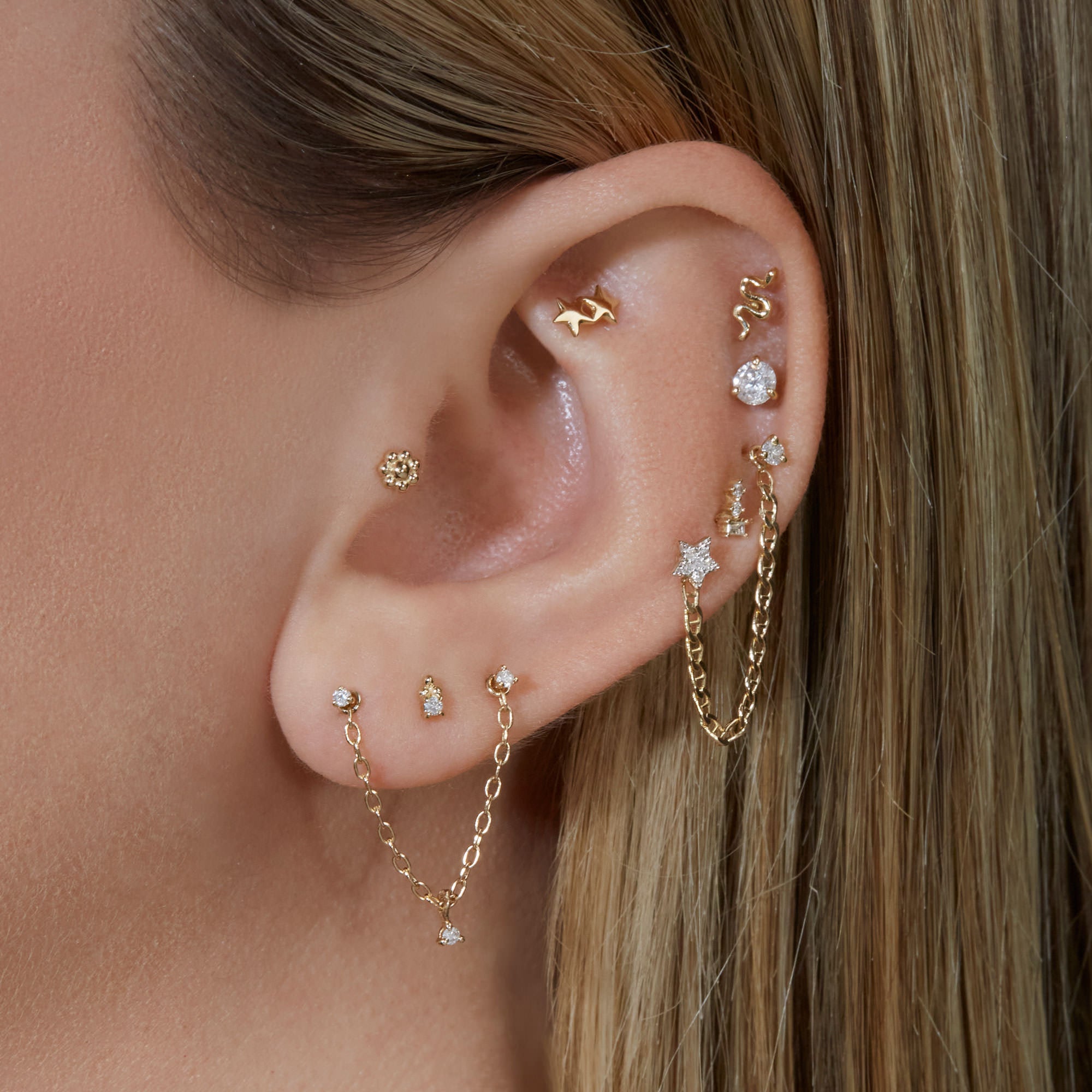 Diamond pin earrings Clearance