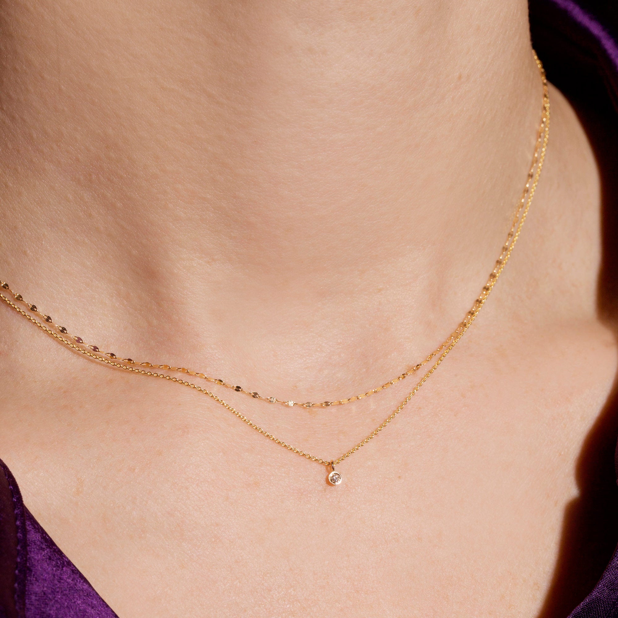 Teeny Diamond Choker Necklace – STONE AND STRAND