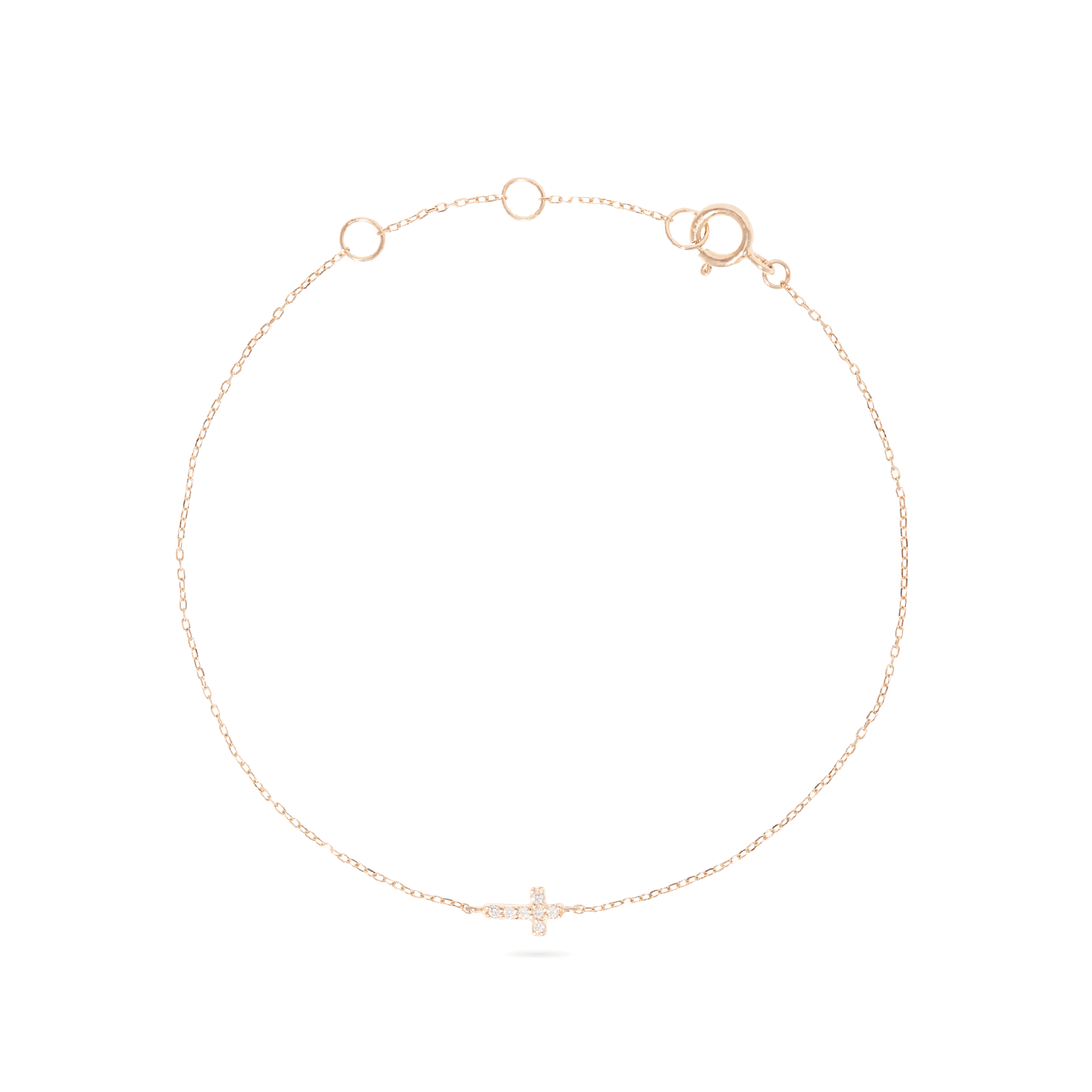Tiny Diamond Cross Bracelet – STONE AND STRAND