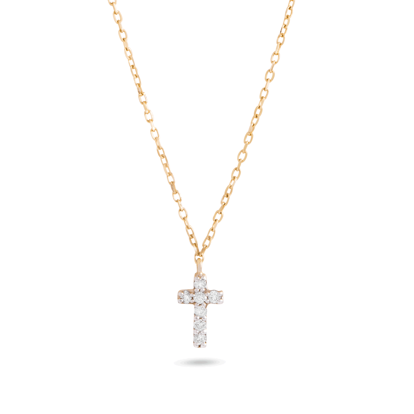 Tiny Diamond Cross Necklace