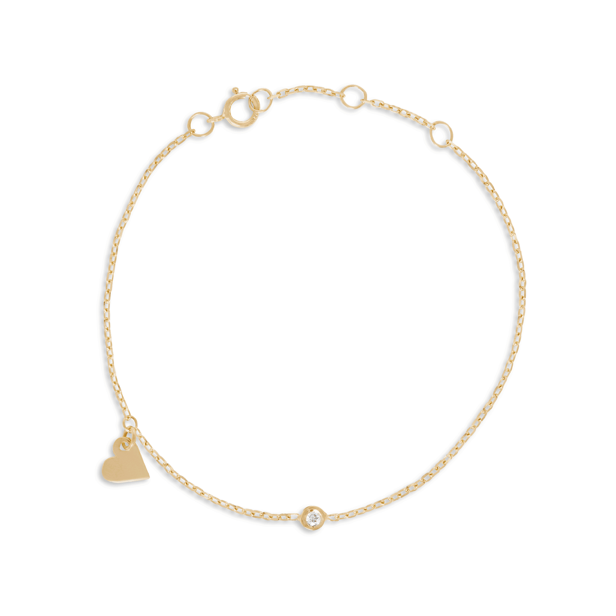 Heart Charms Gold Bracelet