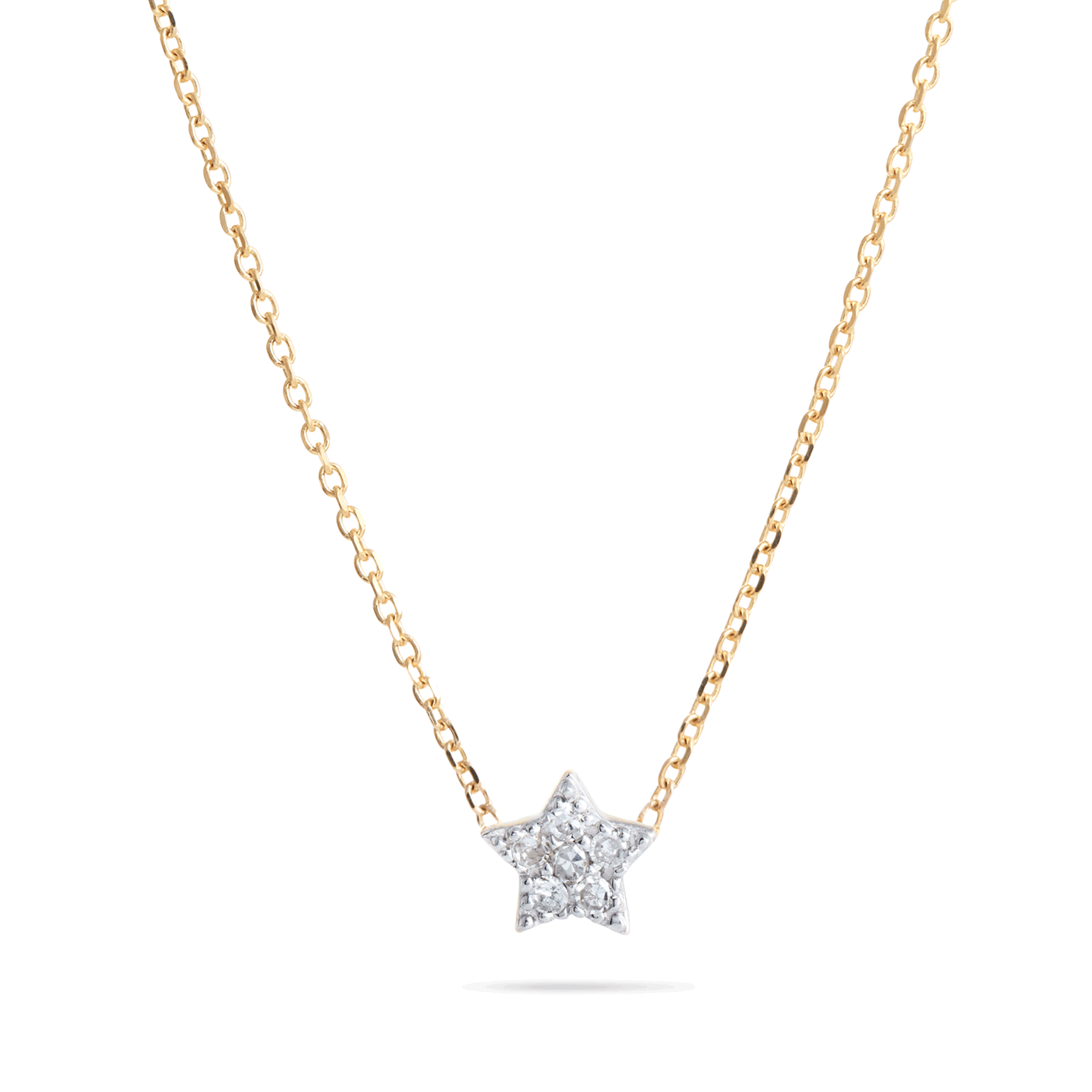 Tiny Pave Diamond Star Necklace