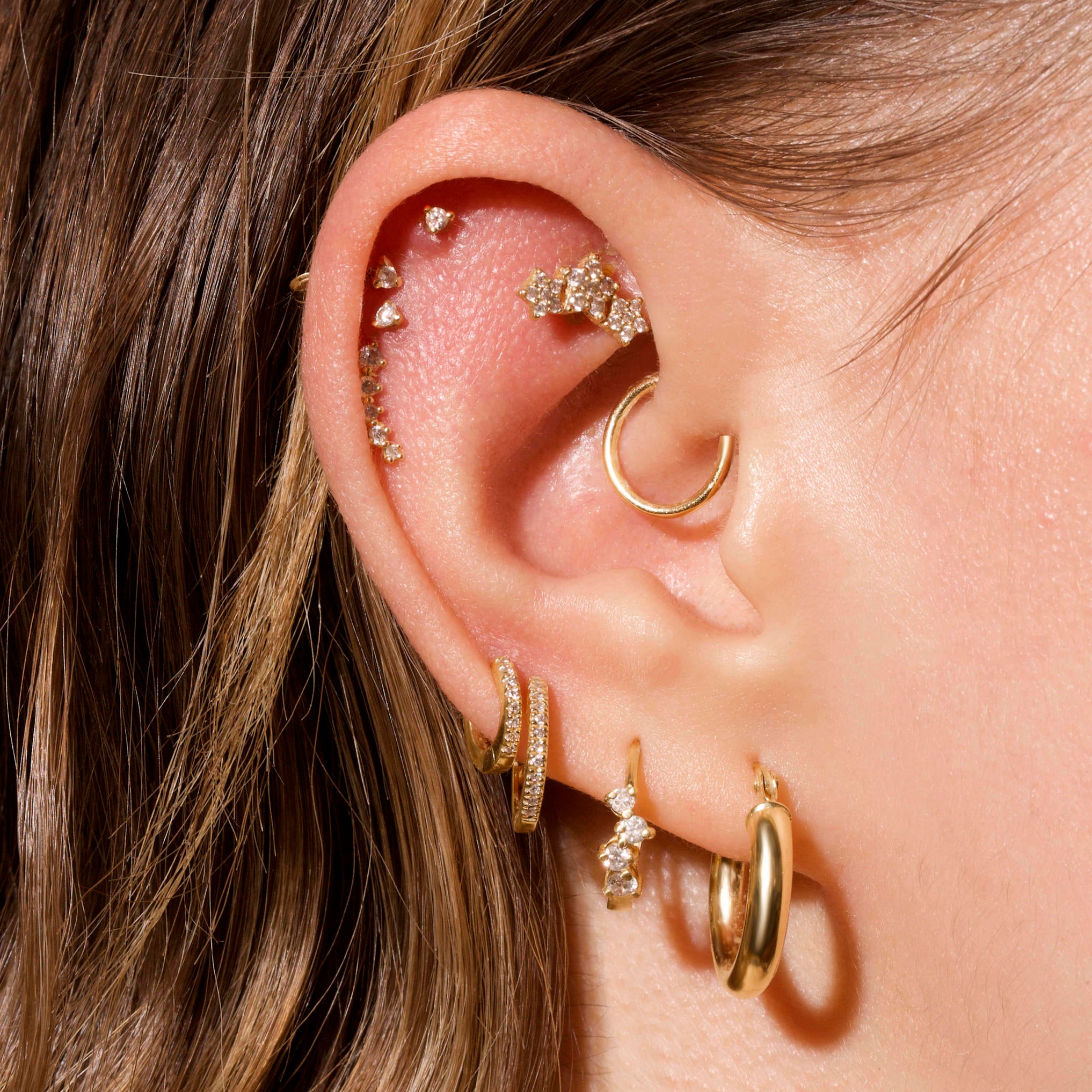 Tri-Star Diamond Piercing Earring – STONE AND STRAND