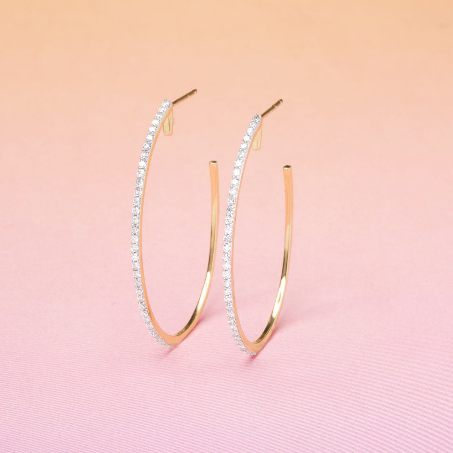 Large pave discount hoop earrings
