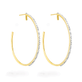 Large Pave Oval Hoop Earrings