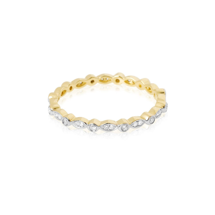 Marquise and Round Shape Pave Diamond Eternity Band