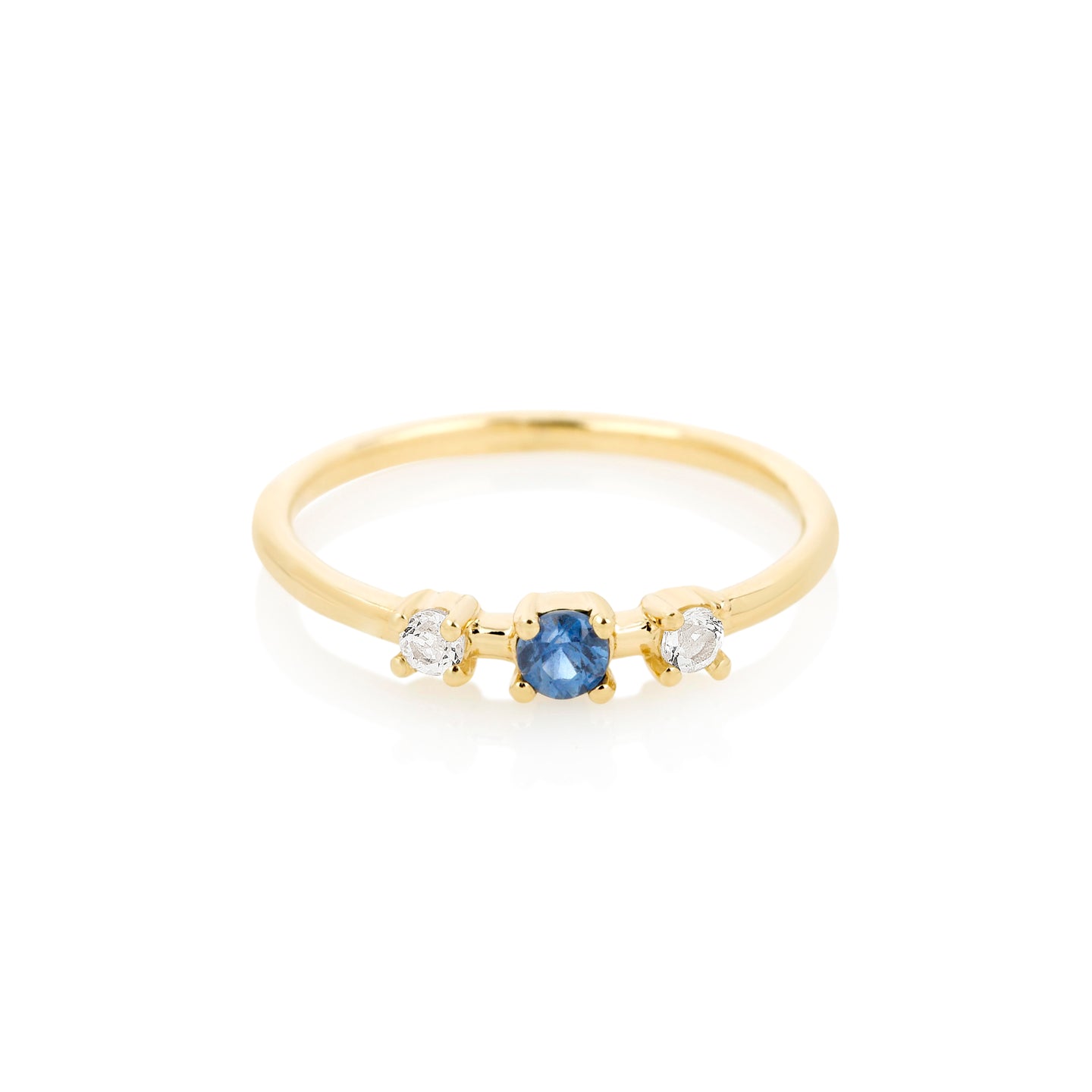 Tri Blue Sapphire and White Topaz Ring – STONE AND STRAND