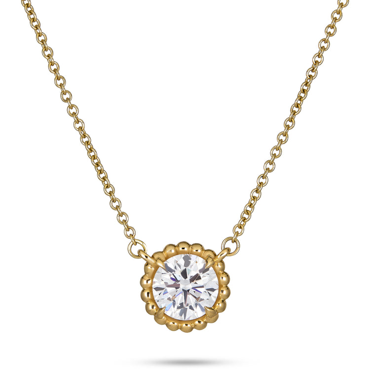 Stone and Strand 14K Yellow Gold 1CTW Lab-Created Diamond Candy Solitaire Necklace Close Up Image
