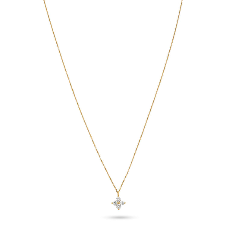 Stone and Strand 10K Yellow Gold 1CTW Luckiest Clover Lab Created Diamond Necklace Front Image