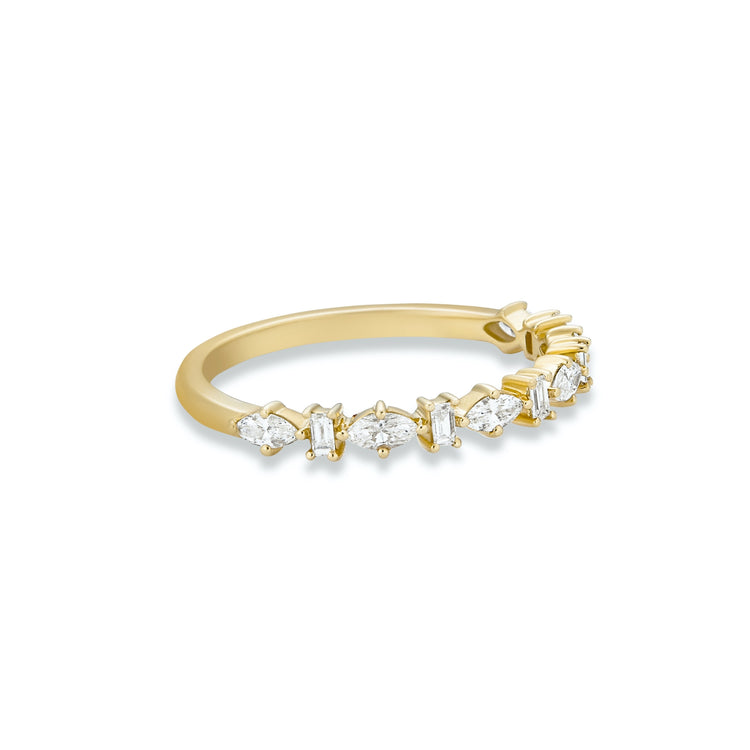 Stone and Strand 10K Yellow Gold Diamond Marquise and Baguette Band Side Image