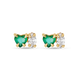 Stone and Strand 10K Yellow Gold Emerald Luxe Studs with White Diamond Front Image